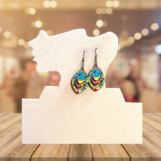 Open Teardrop Shaped Sublimated Earrings 1.5 inch