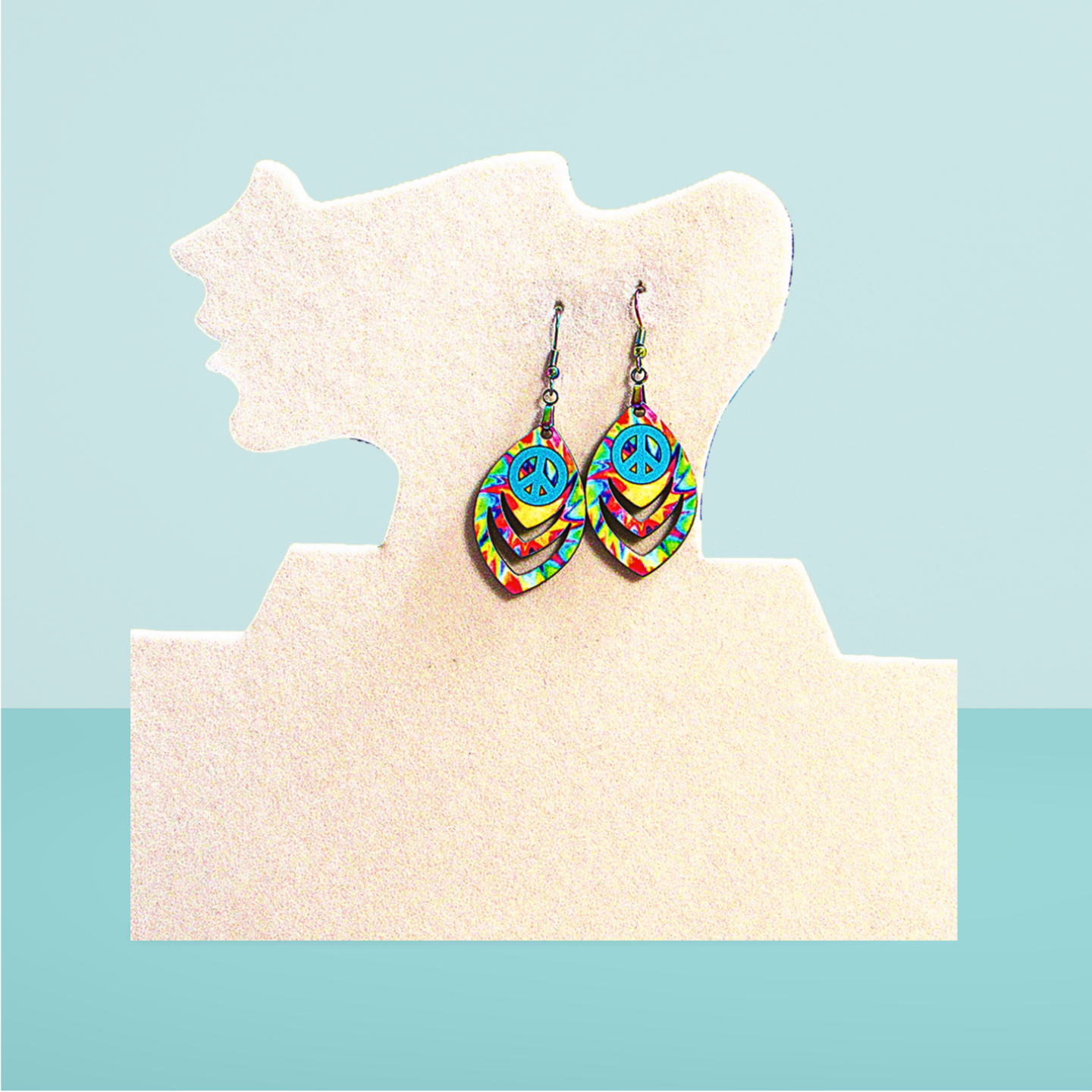 Open Teardrop Shaped Sublimated Earrings 1.5 inch