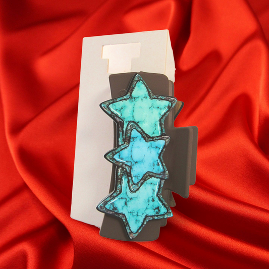 Triple Star Shaped Sublimated Hair Clip 4 inch