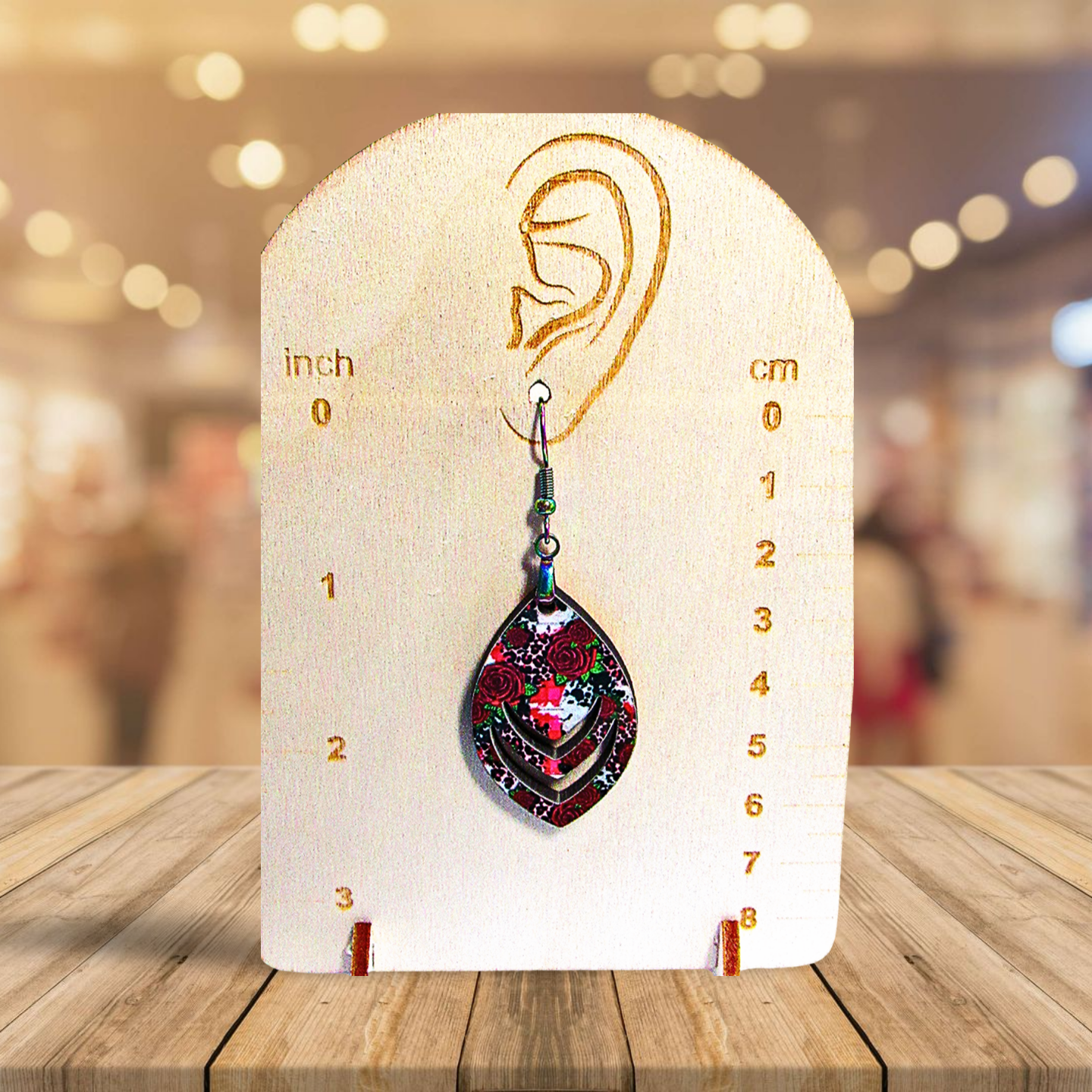 Open Teardrop Shaped Sublimated Earrings 1.5 inch