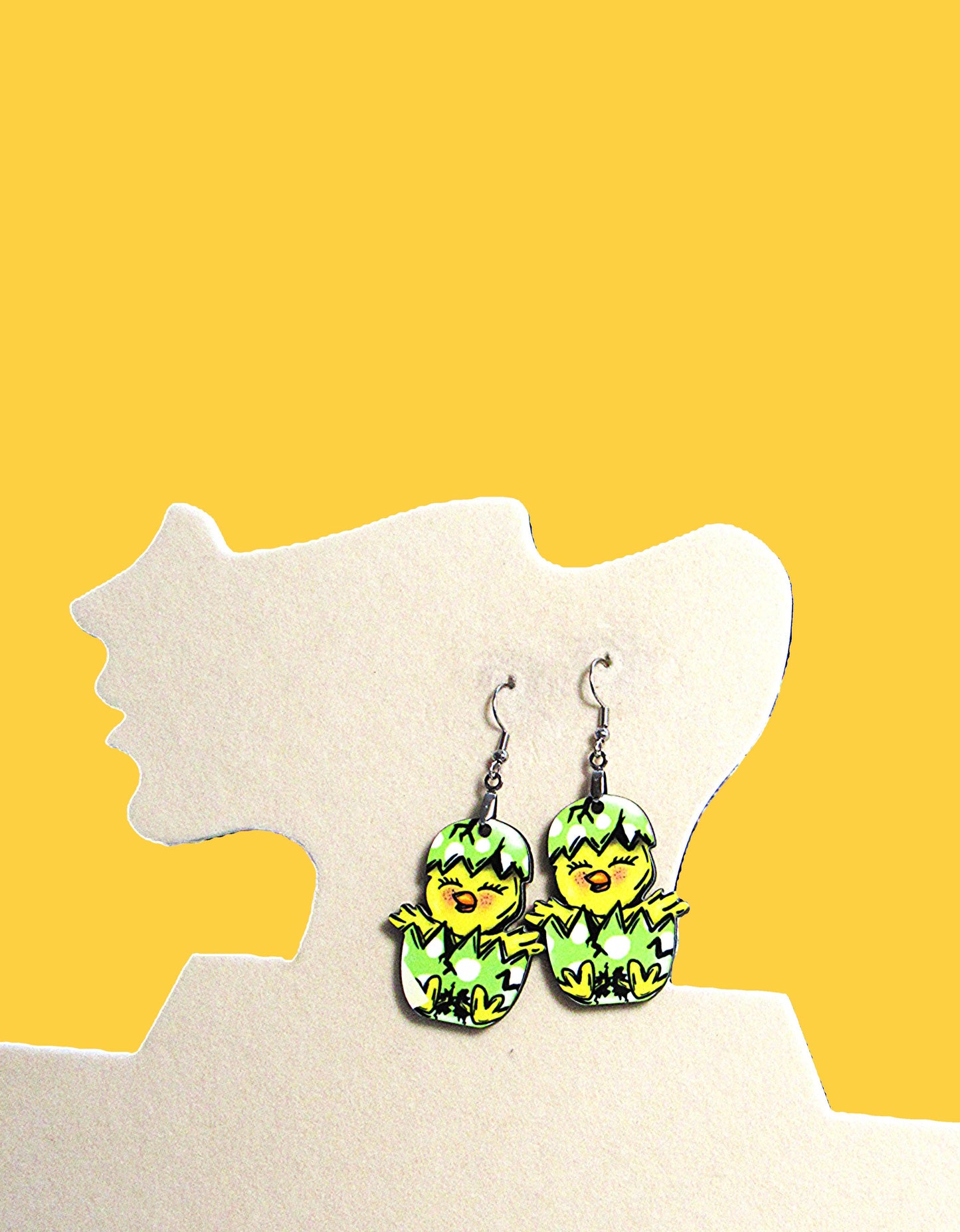 Chick in Egg Shaped Sublimated Earring