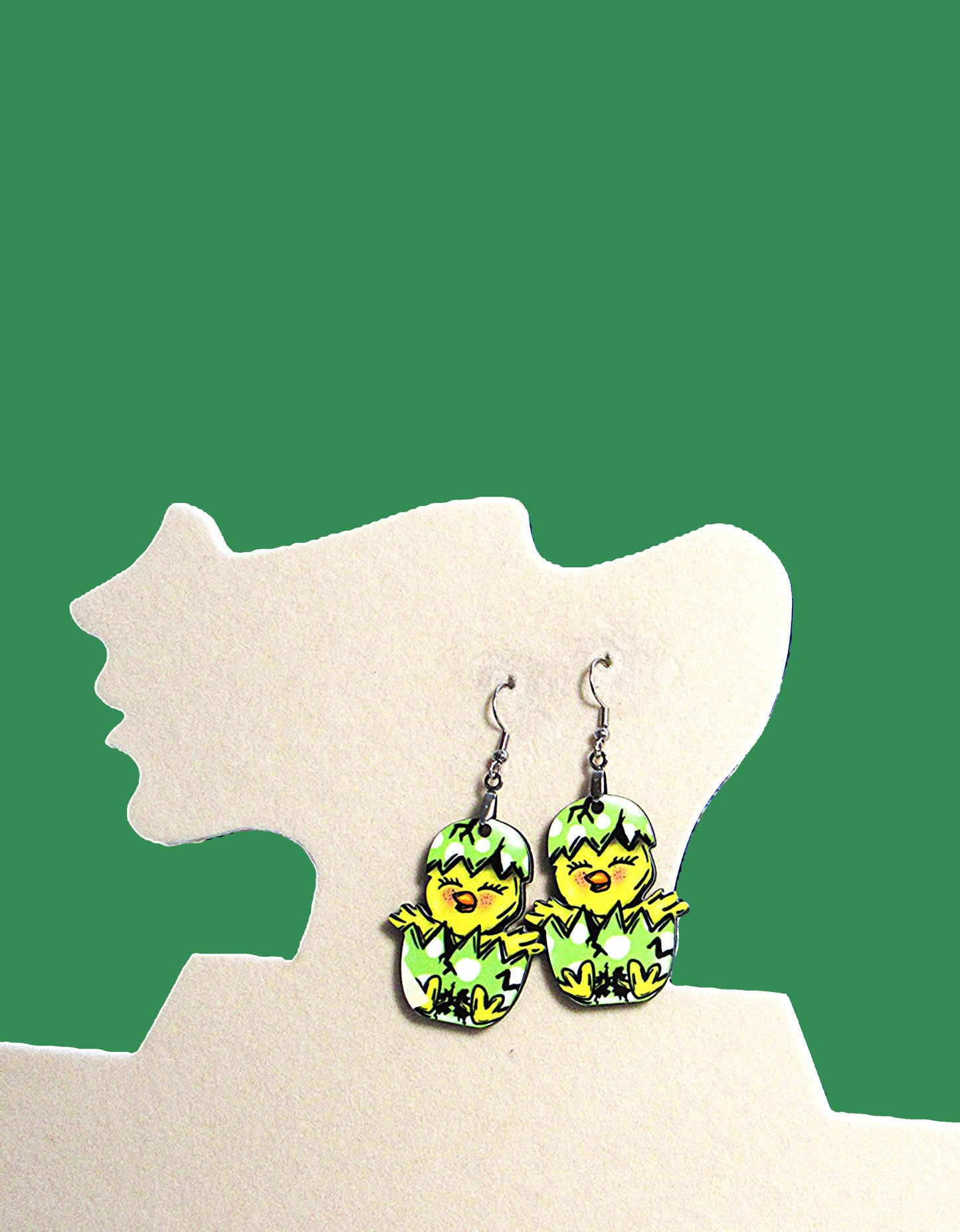 Chick in Egg Shaped Sublimated Earring