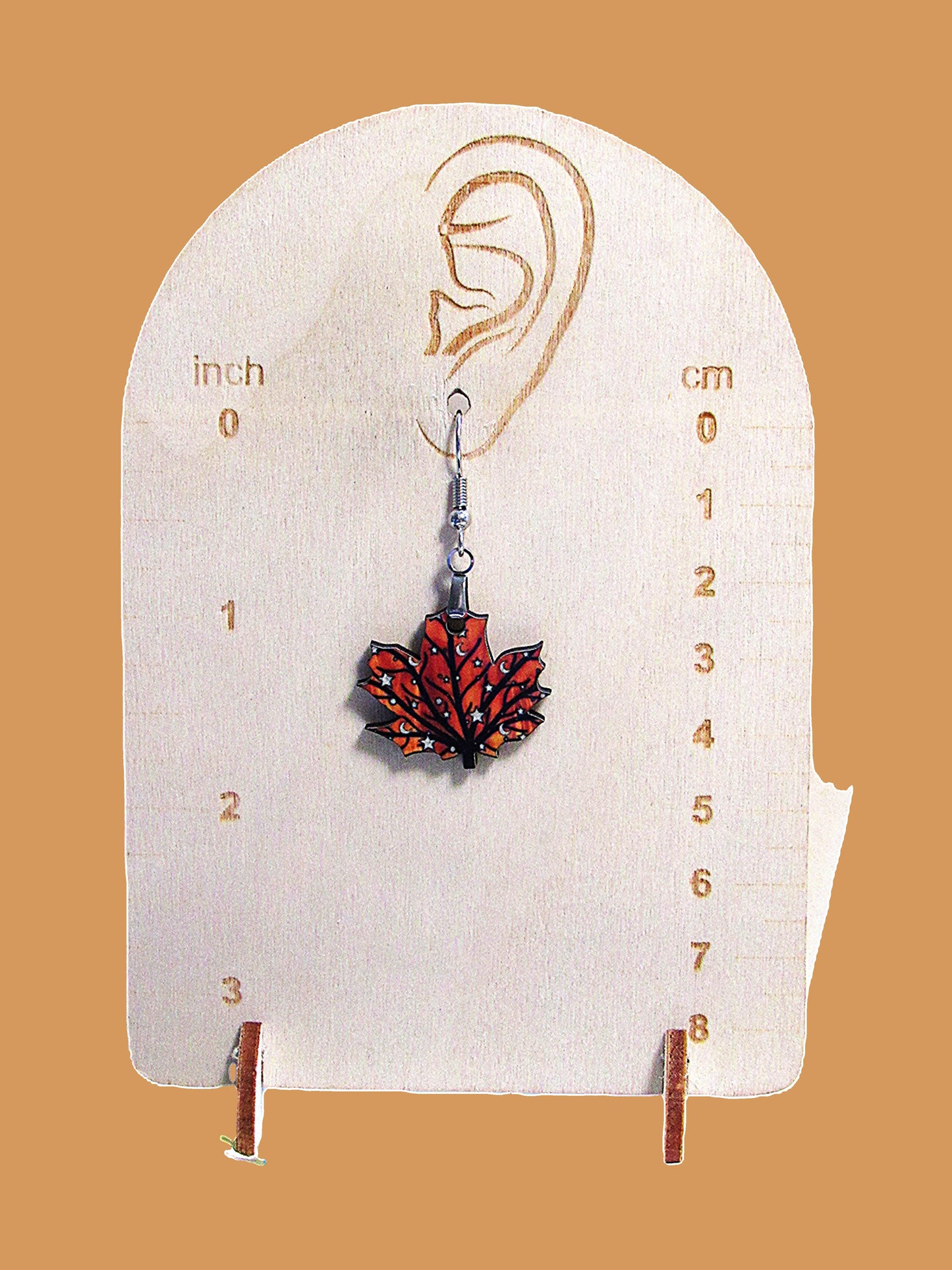Maple Leaf Shaped Sublimated Earrings 1 inch