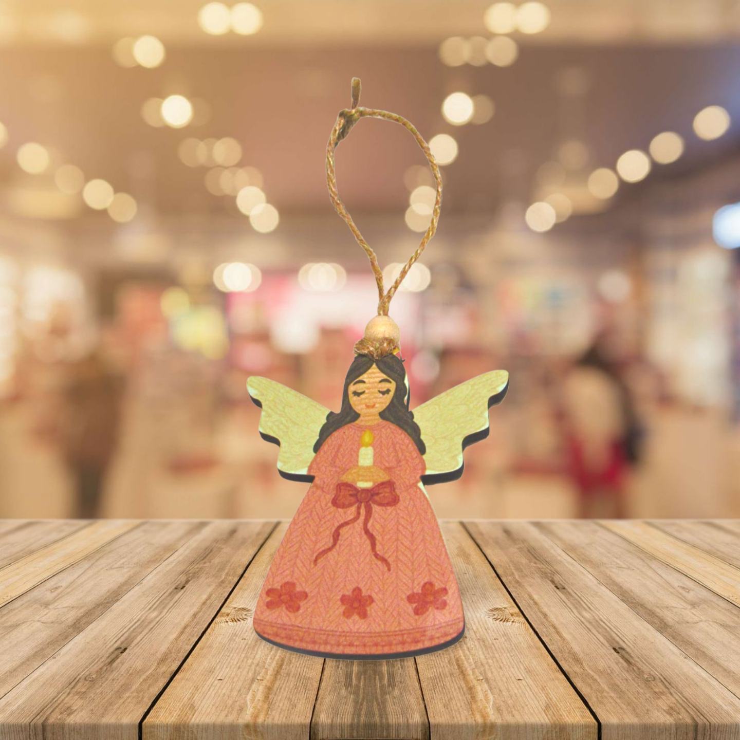 MDF- Angel Shaped Sublimated Ornament