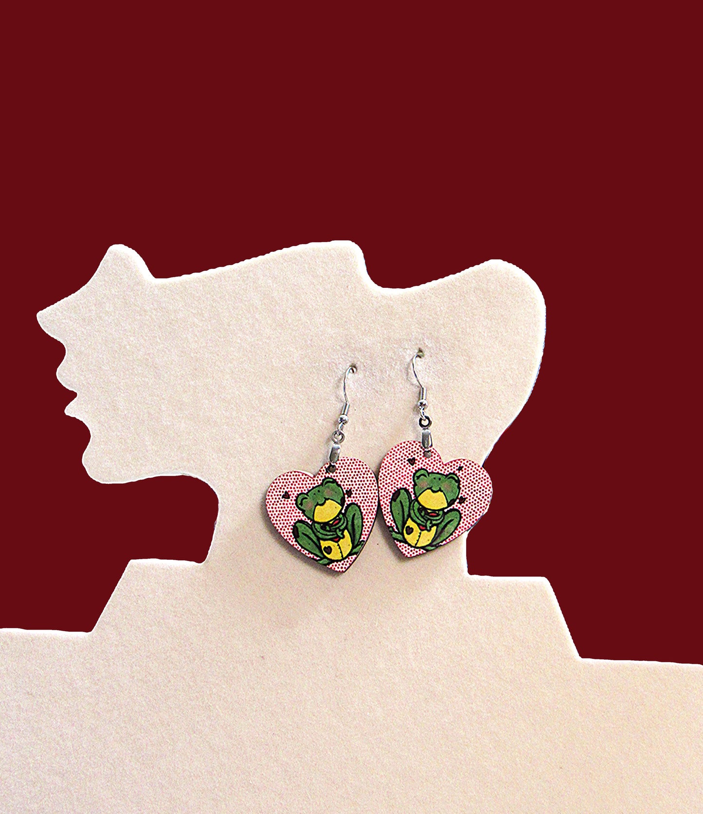 Heart Shaped Sublimated Earrings