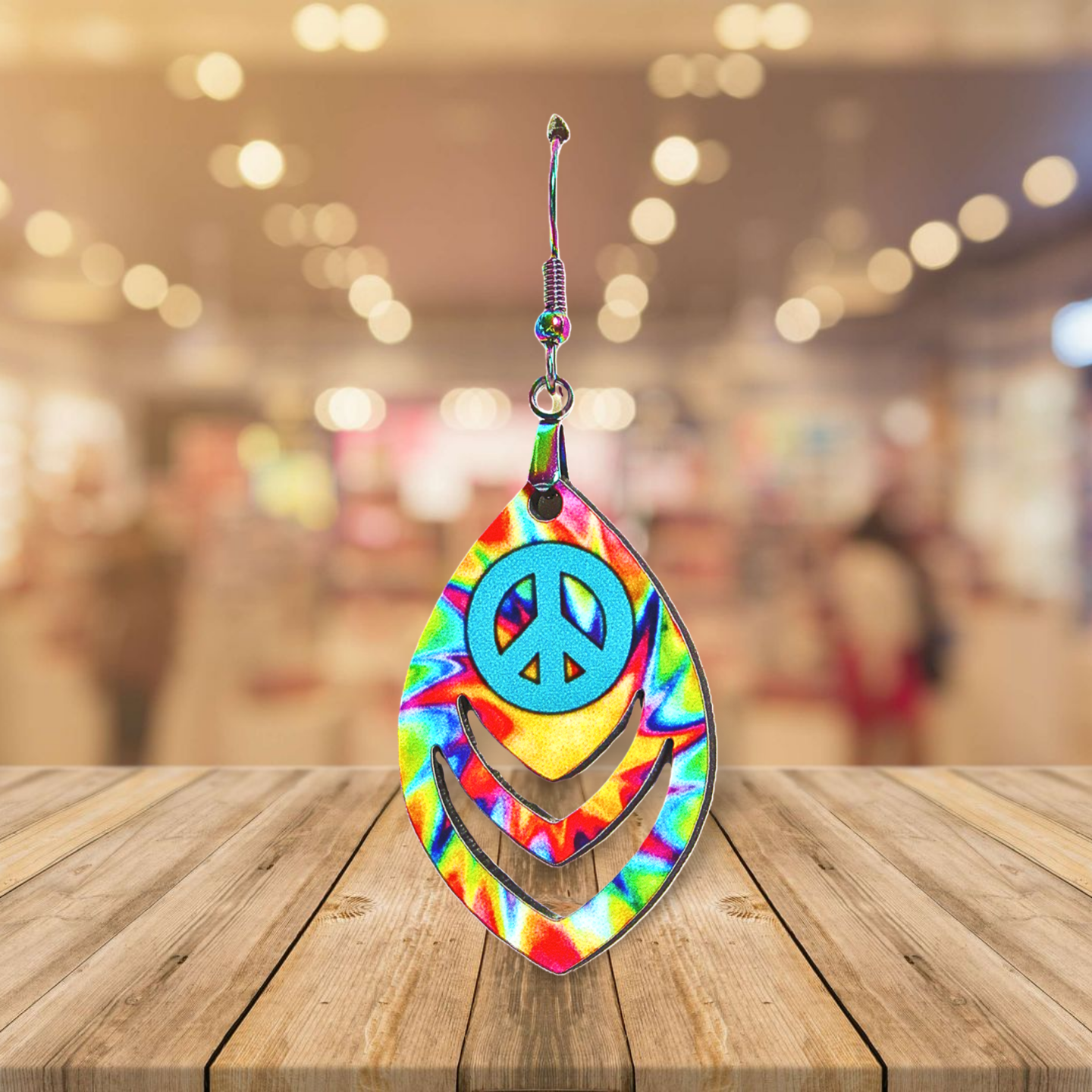 Open Teardrop Shaped Sublimated Earrings 1.5 inch