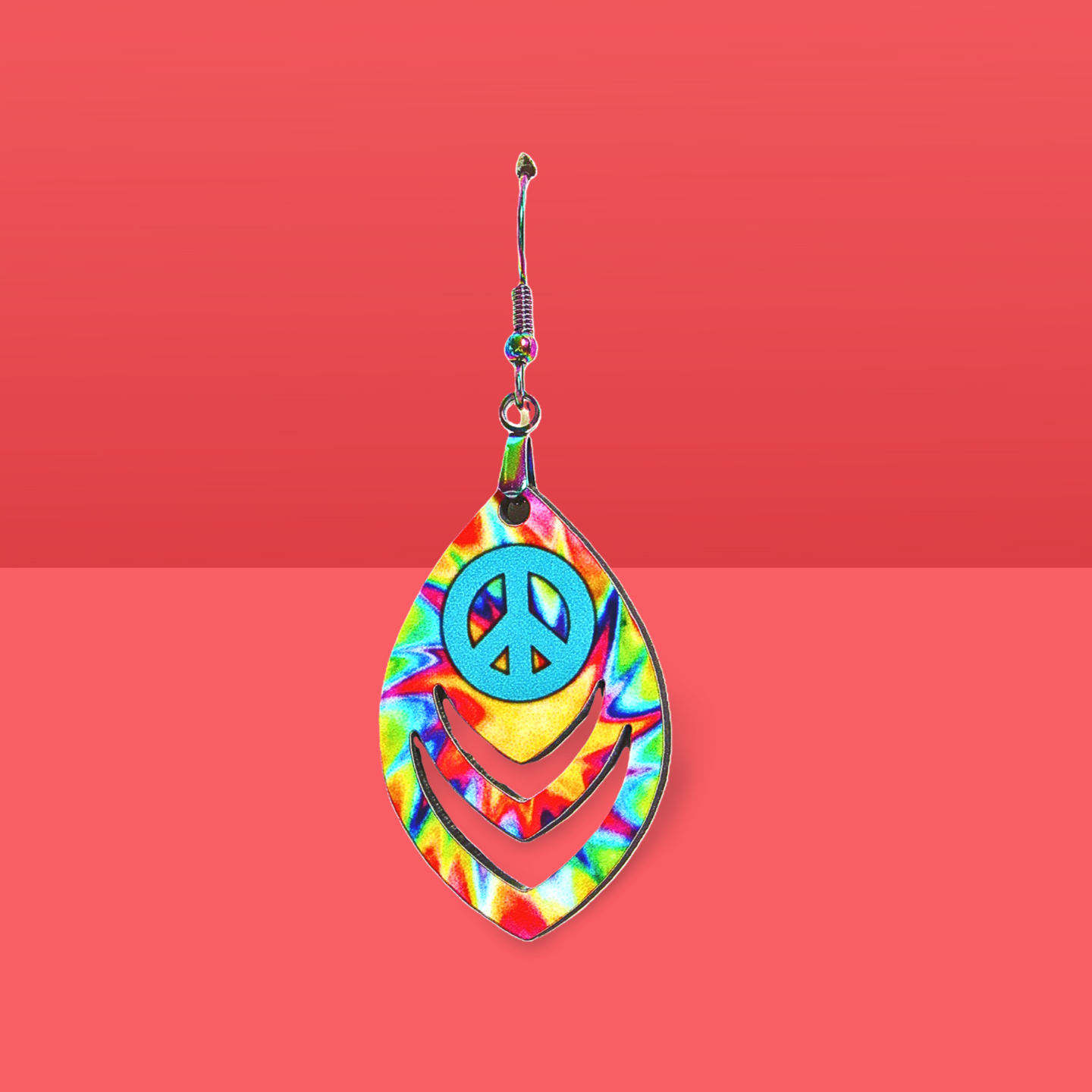 Open Teardrop Shaped Sublimated Earrings 1.5 inch