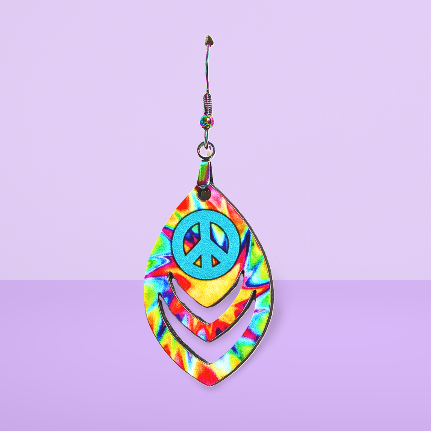 Open Teardrop Shaped Sublimated Earrings 1.5 inch