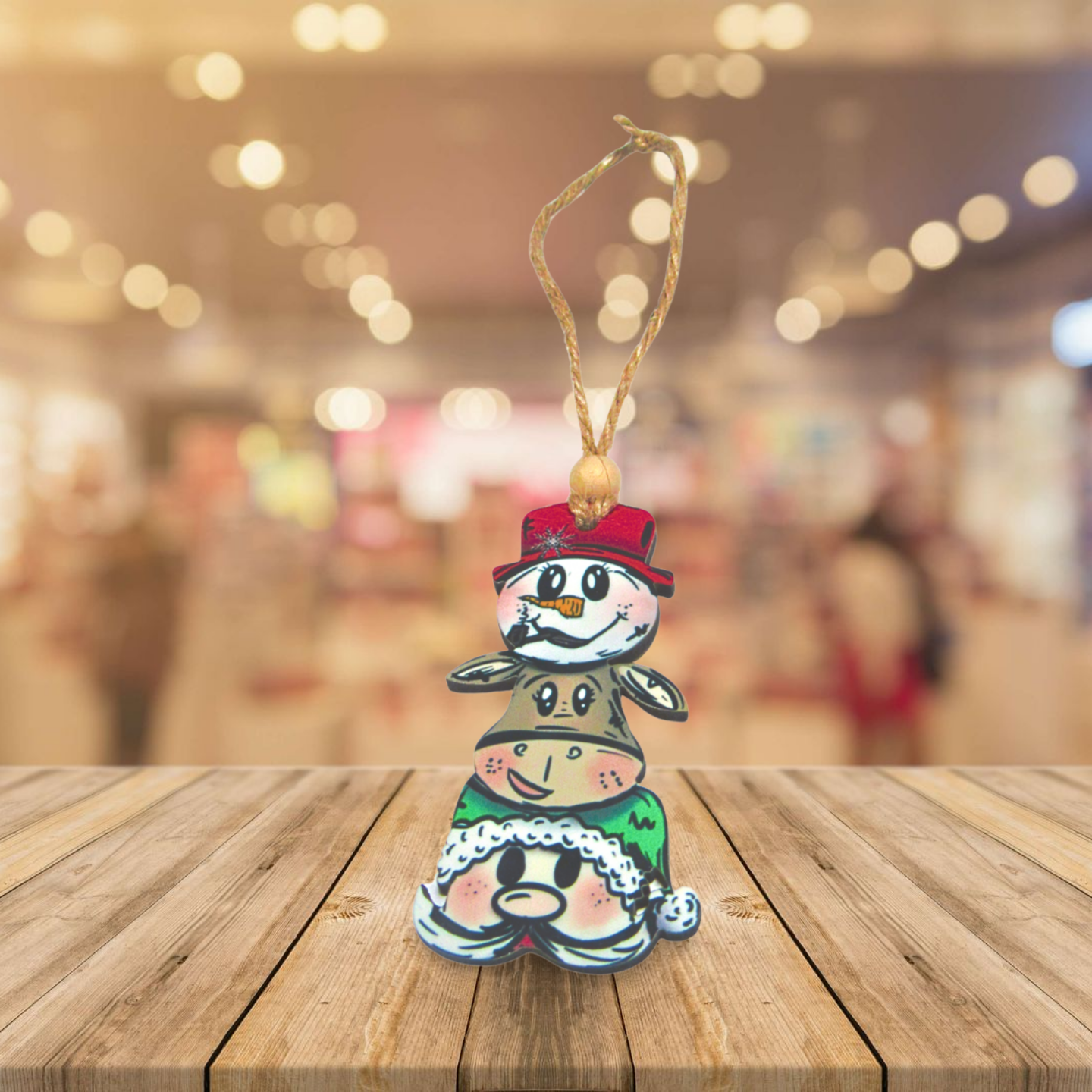 MDF- Christmas Trio Shaped Sublimated Ornament