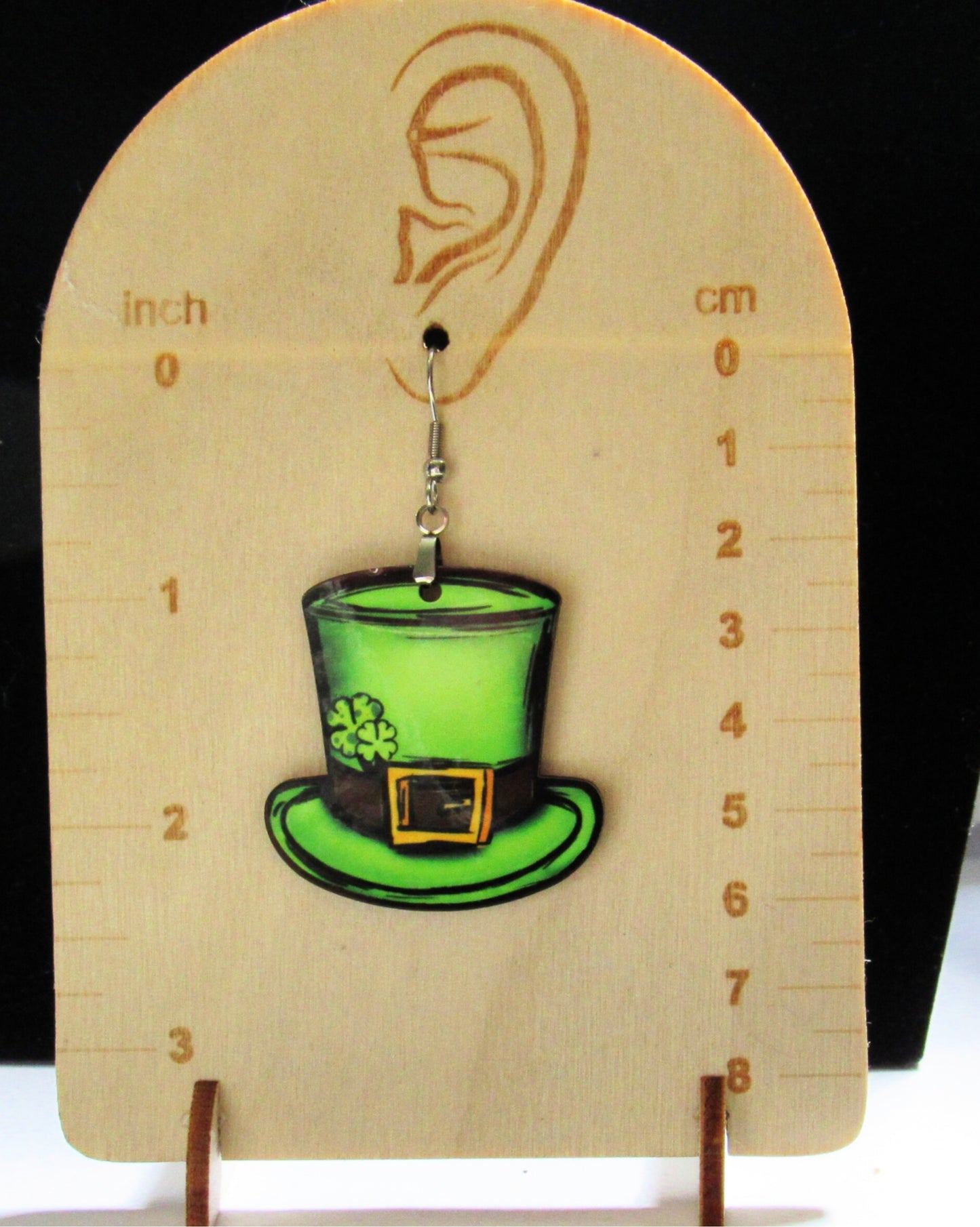 Top Hat Shaped Sublimated  Earrings