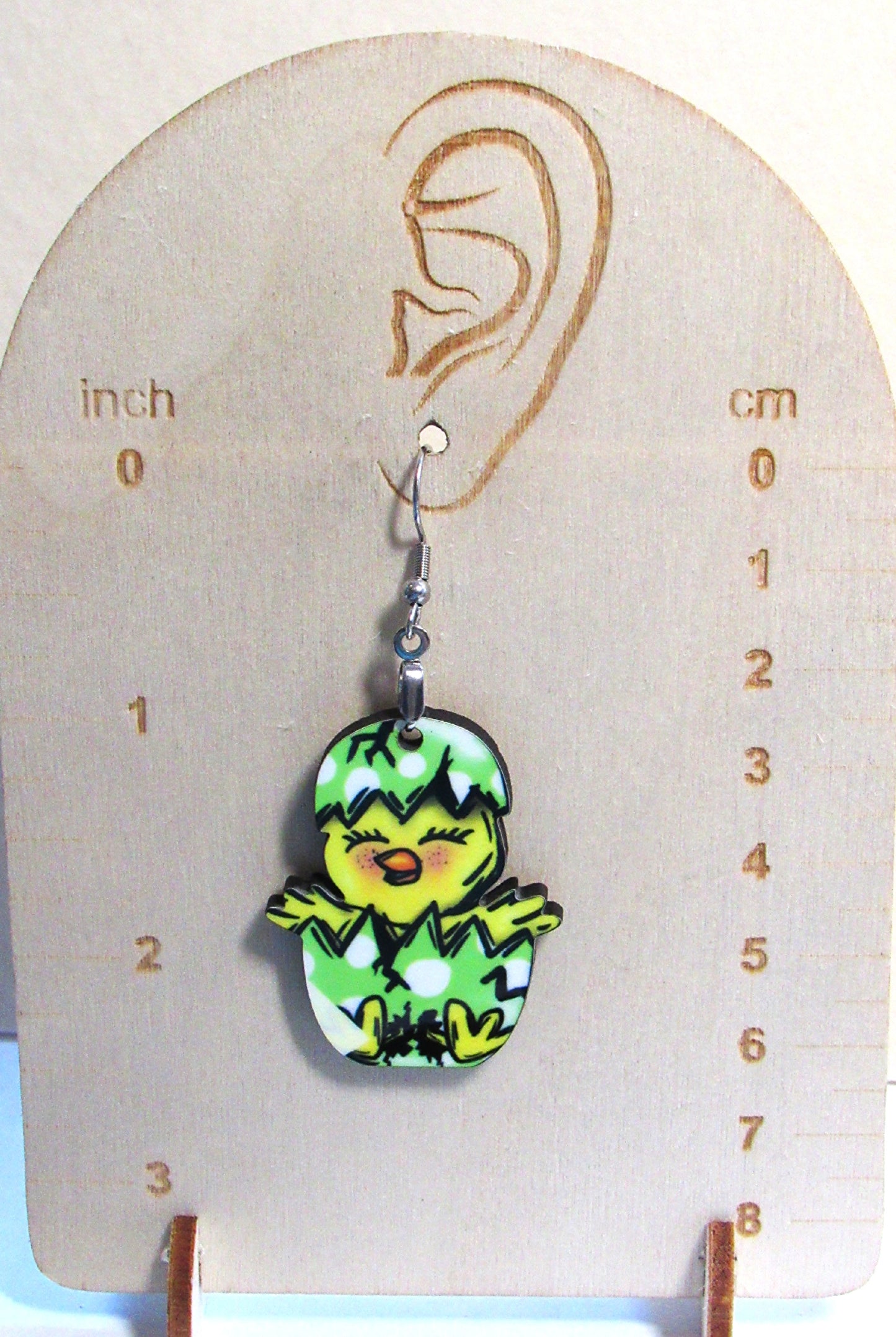 Chick in Egg Shaped Sublimated Earring