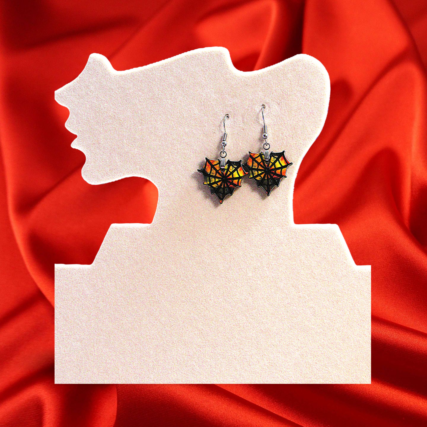 Heart Web Shaped Sublimated Earrings 1 inch