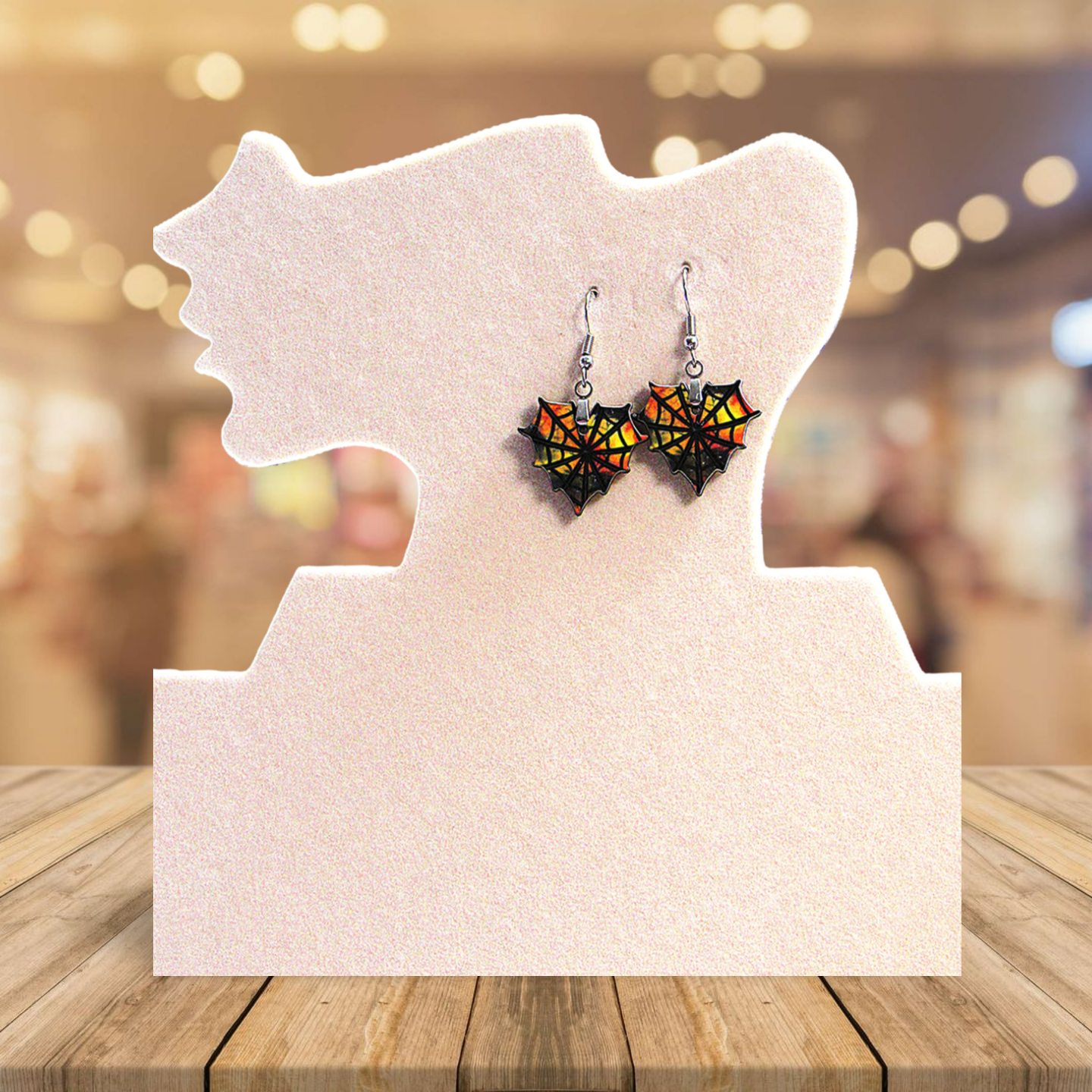 Heart Web Shaped Sublimated Earrings 1 inch