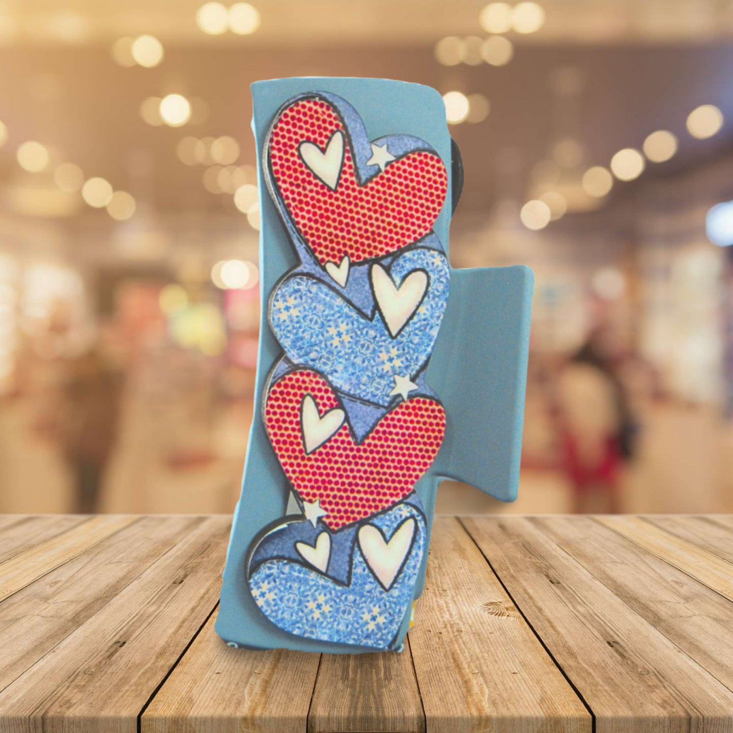 Heart Shaped Sublimated Hair Clip Large