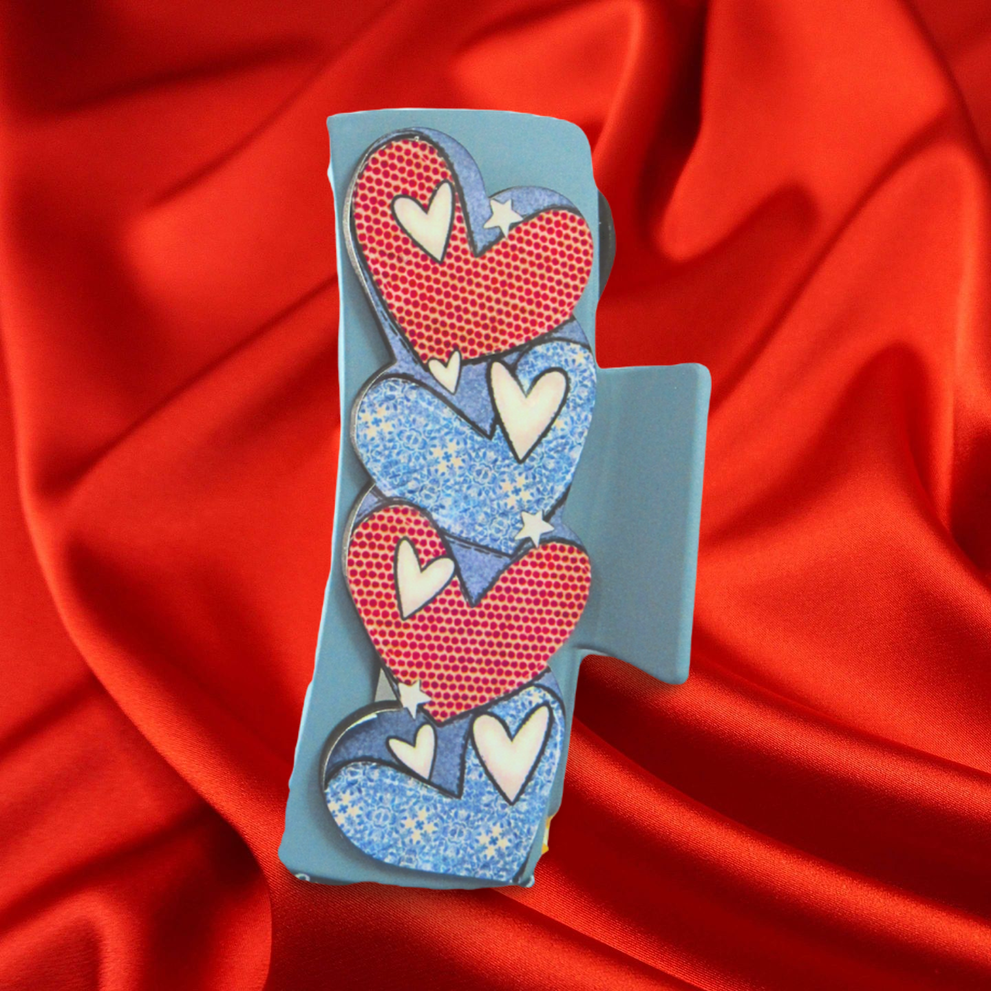 Heart Shaped Sublimated Hair Clip Large