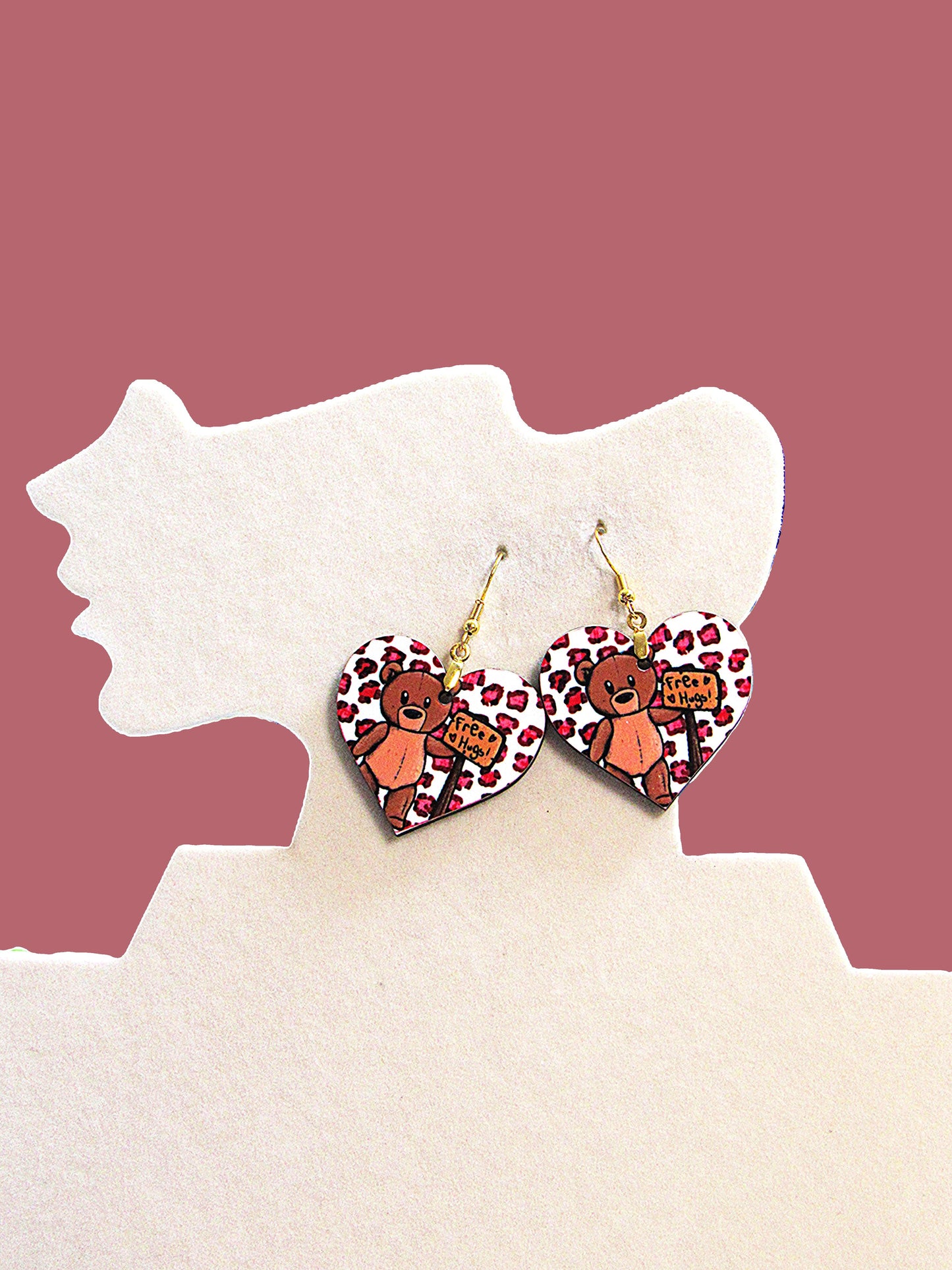 Heart Shaped Sublimated Earrings