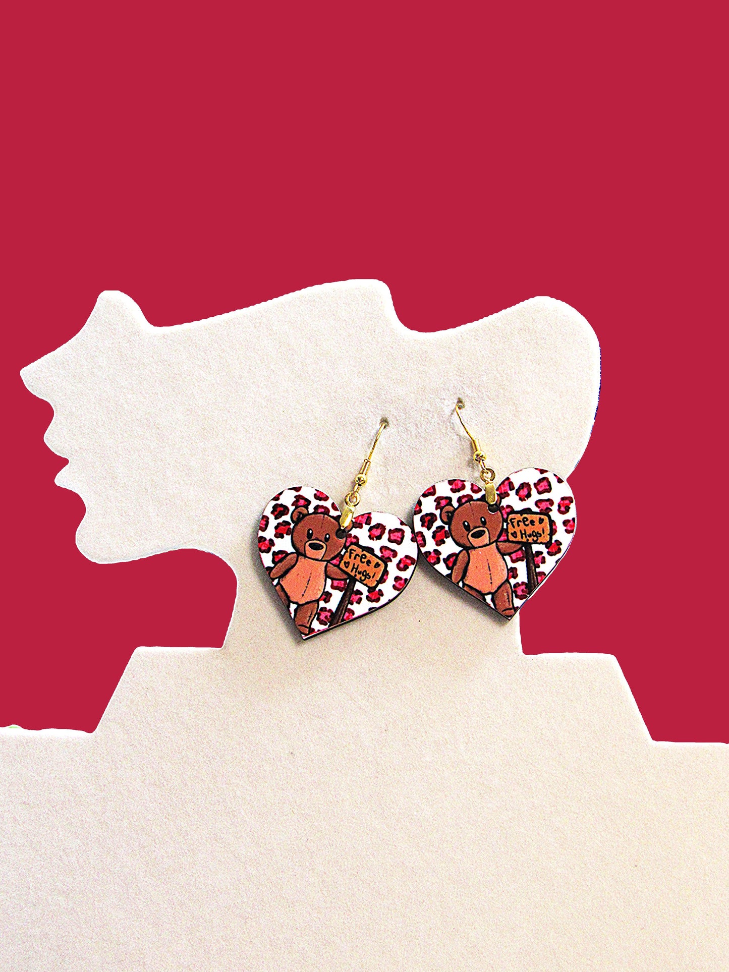 Heart Shaped Sublimated Earrings