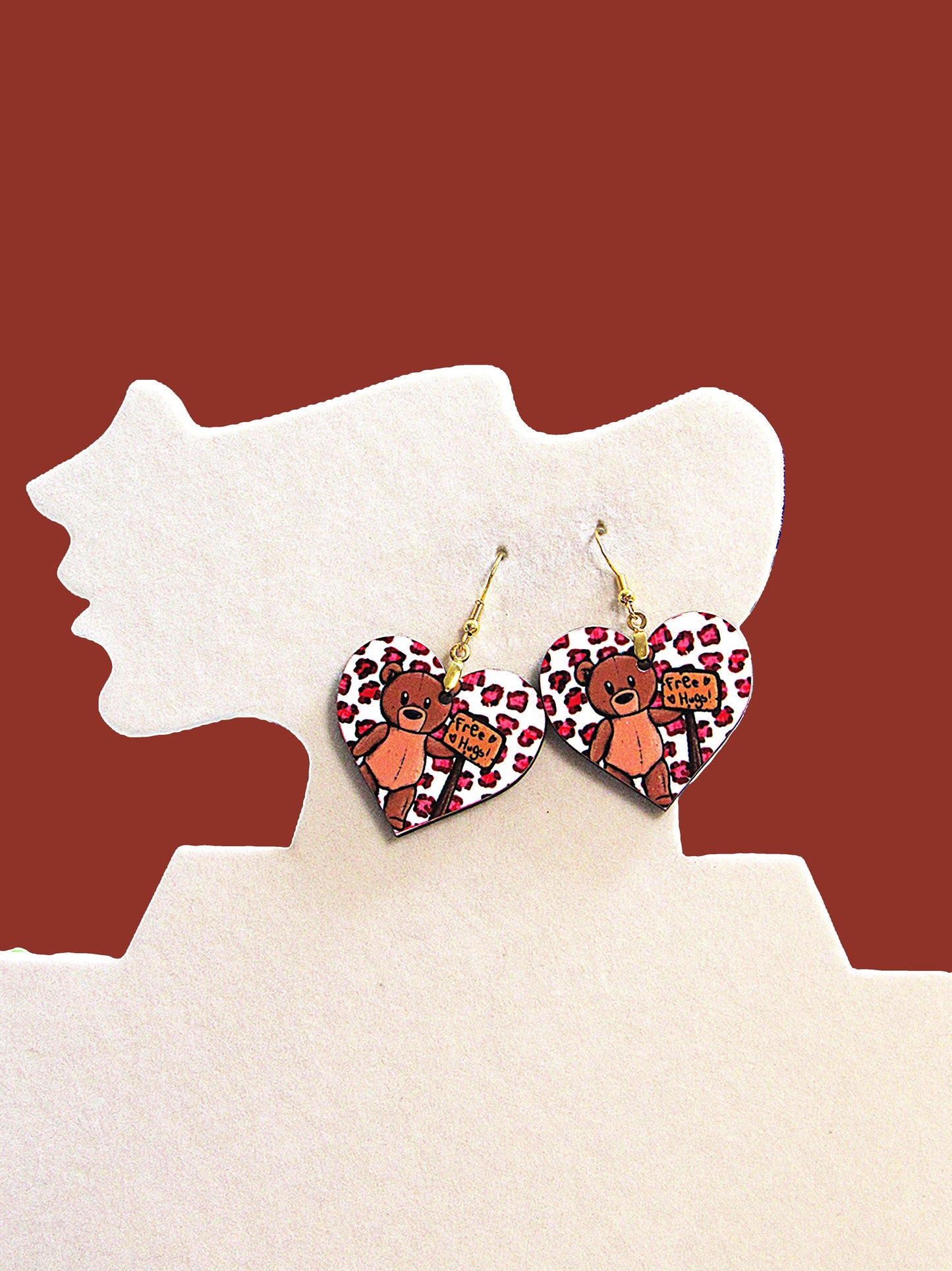 Heart Shaped Sublimated Earrings