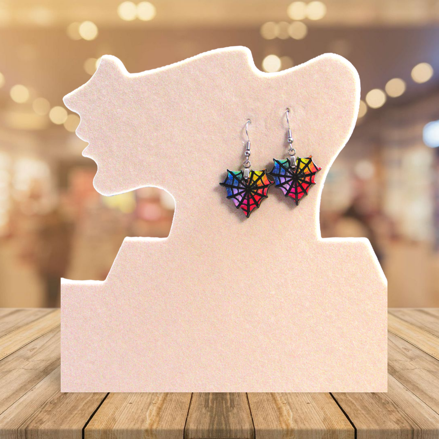 Heart Web Shaped Sublimated Earrings 1 inch