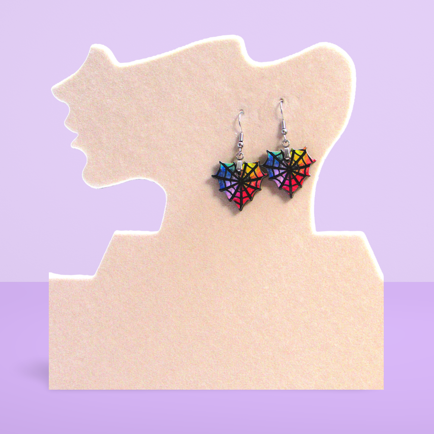 Heart Web Shaped Sublimated Earrings 1 inch