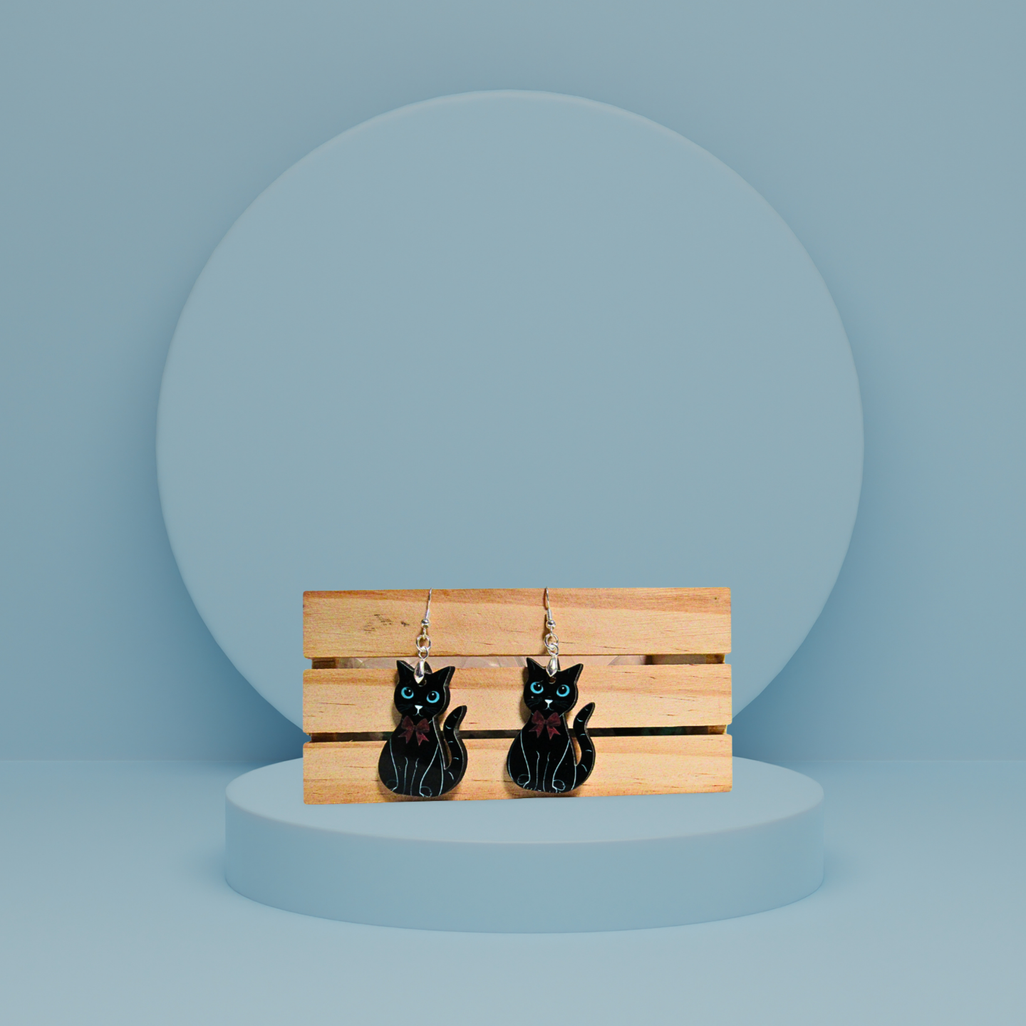 Cat Shaped Sublimated Earrings 1.5 inch