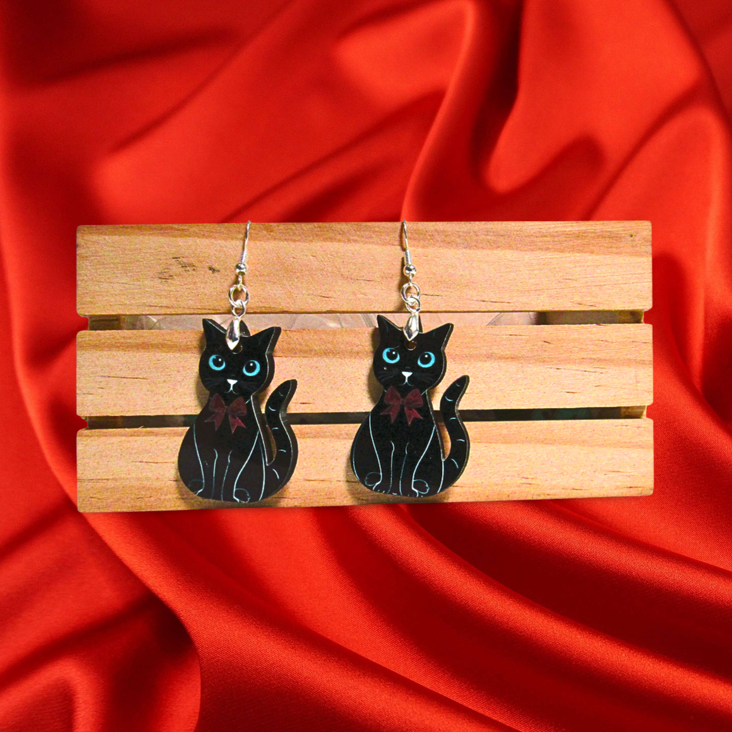 Cat Shaped Sublimated Earrings 1.5 inch