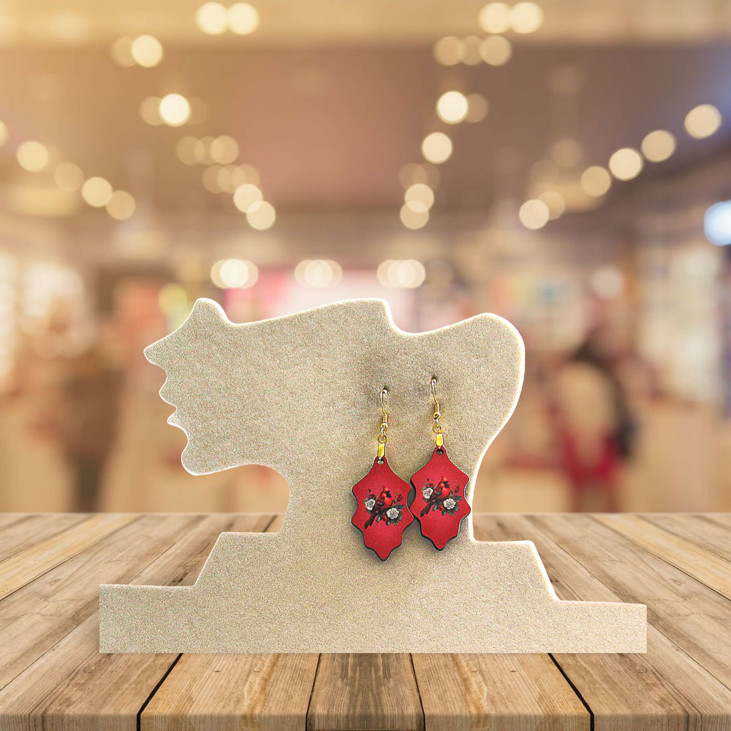 Holly Leaf Shaped Sublimated Earring