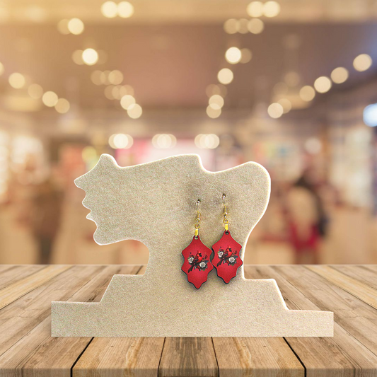 Holly Leaf Shaped Sublimated Earring