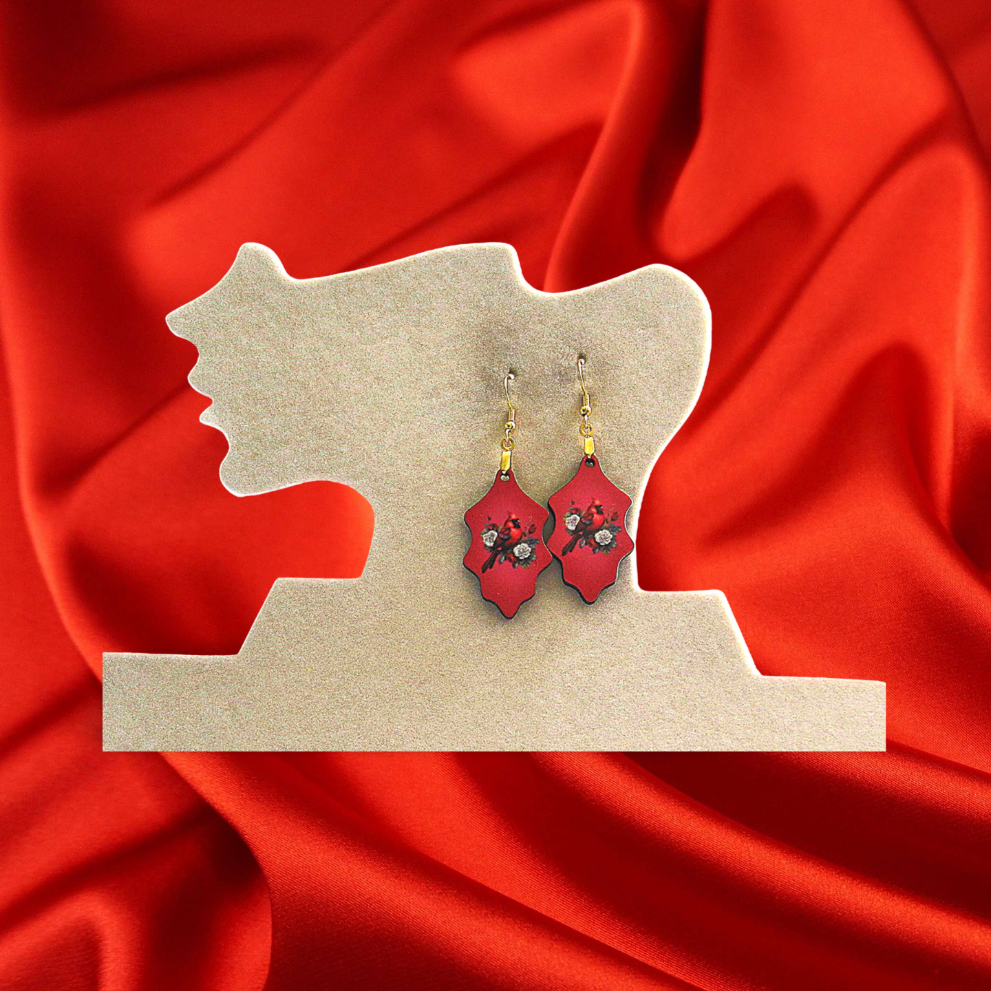 Holly Leaf Shaped Sublimated Earring