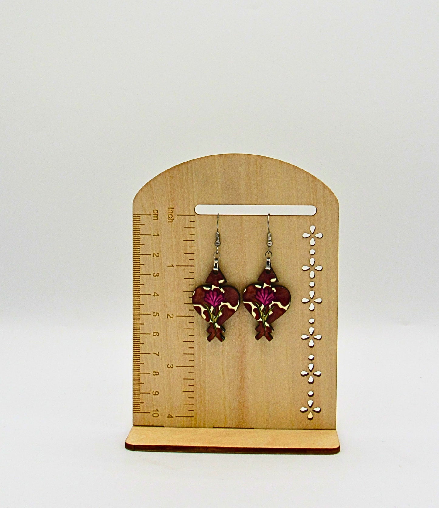 MDF-Heart Arrow Shaped Sublimated Earrings 1.5 inch