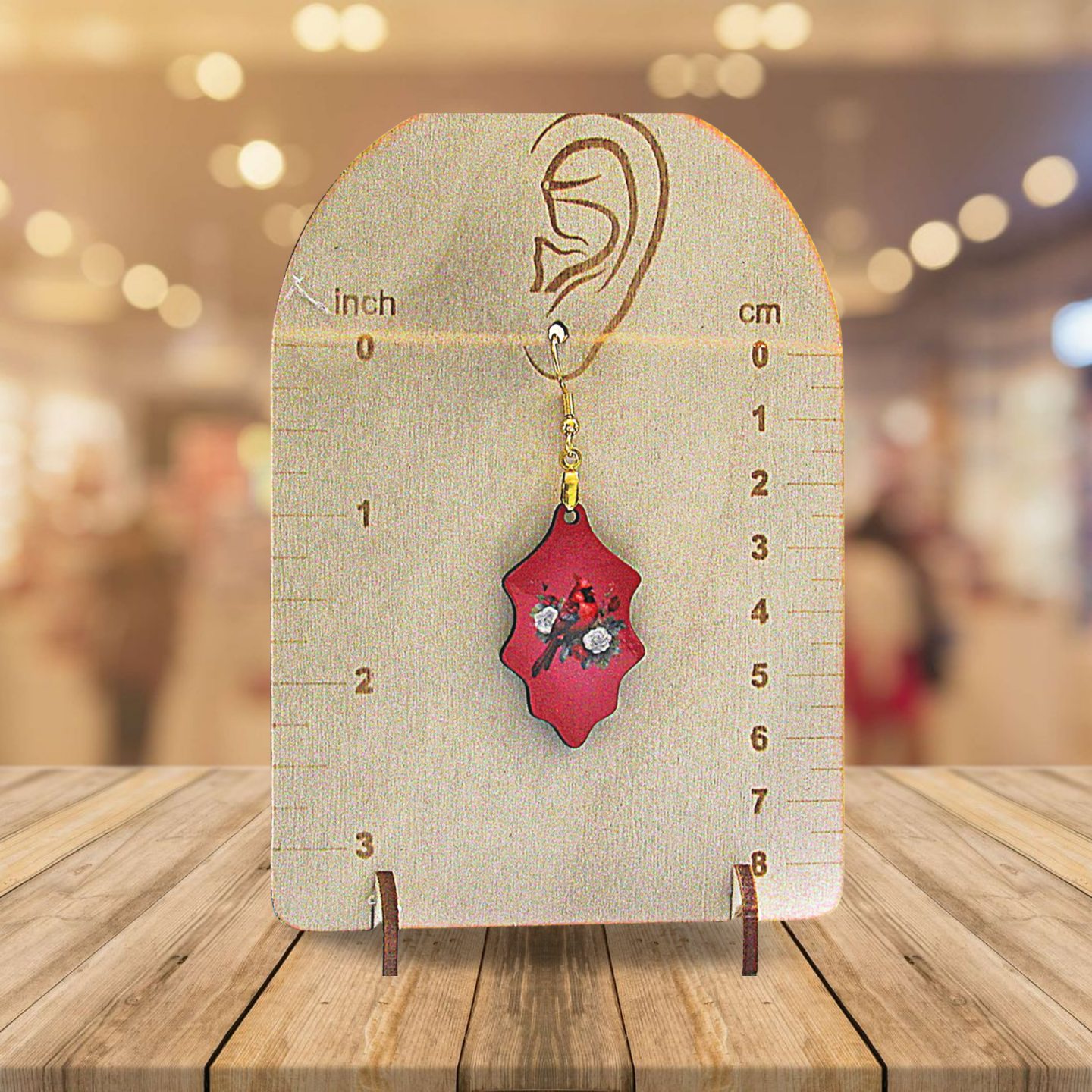 Holly Leaf Shaped Sublimated Earring