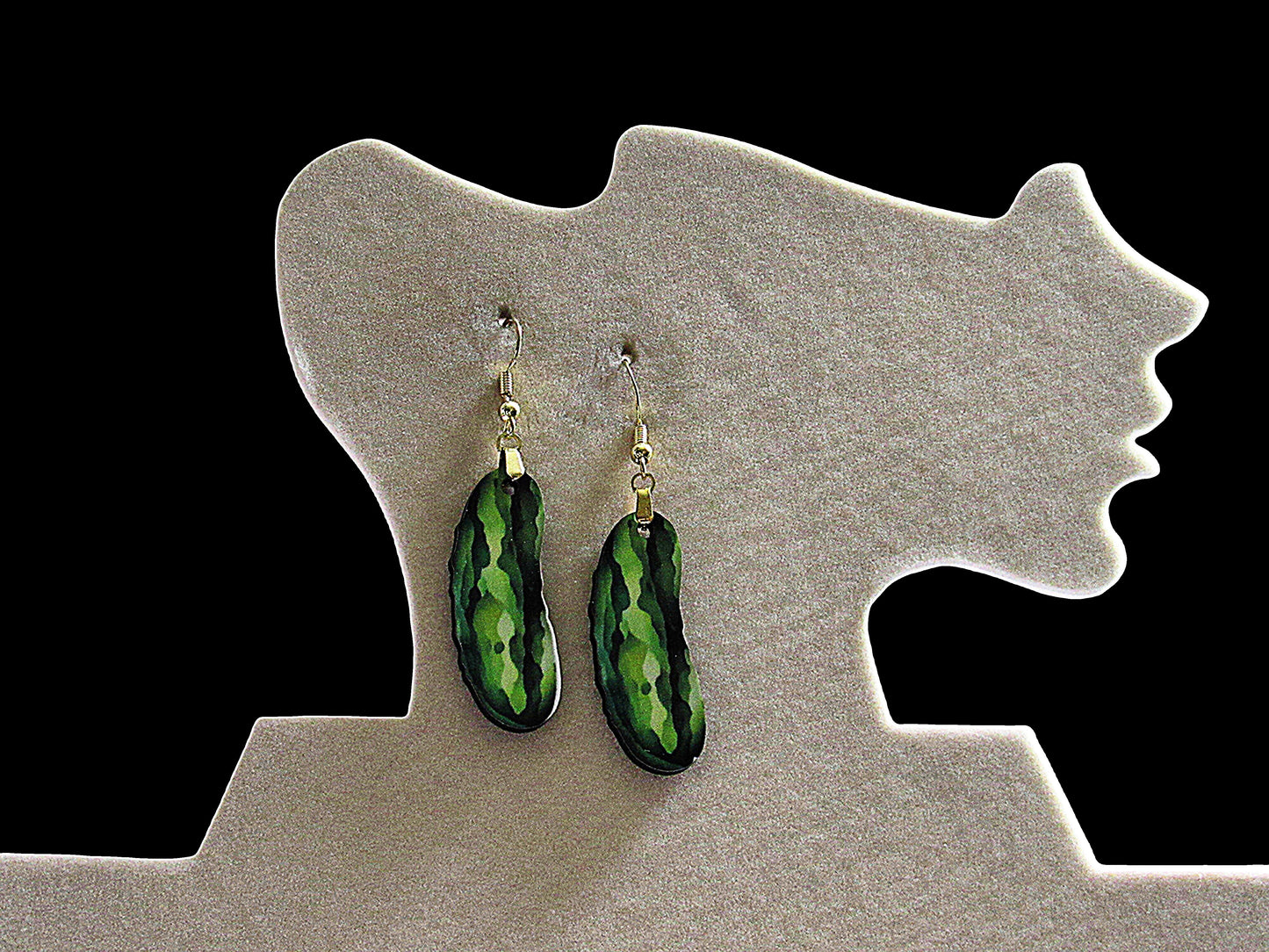Pickle Shaped Sublimated Earrings