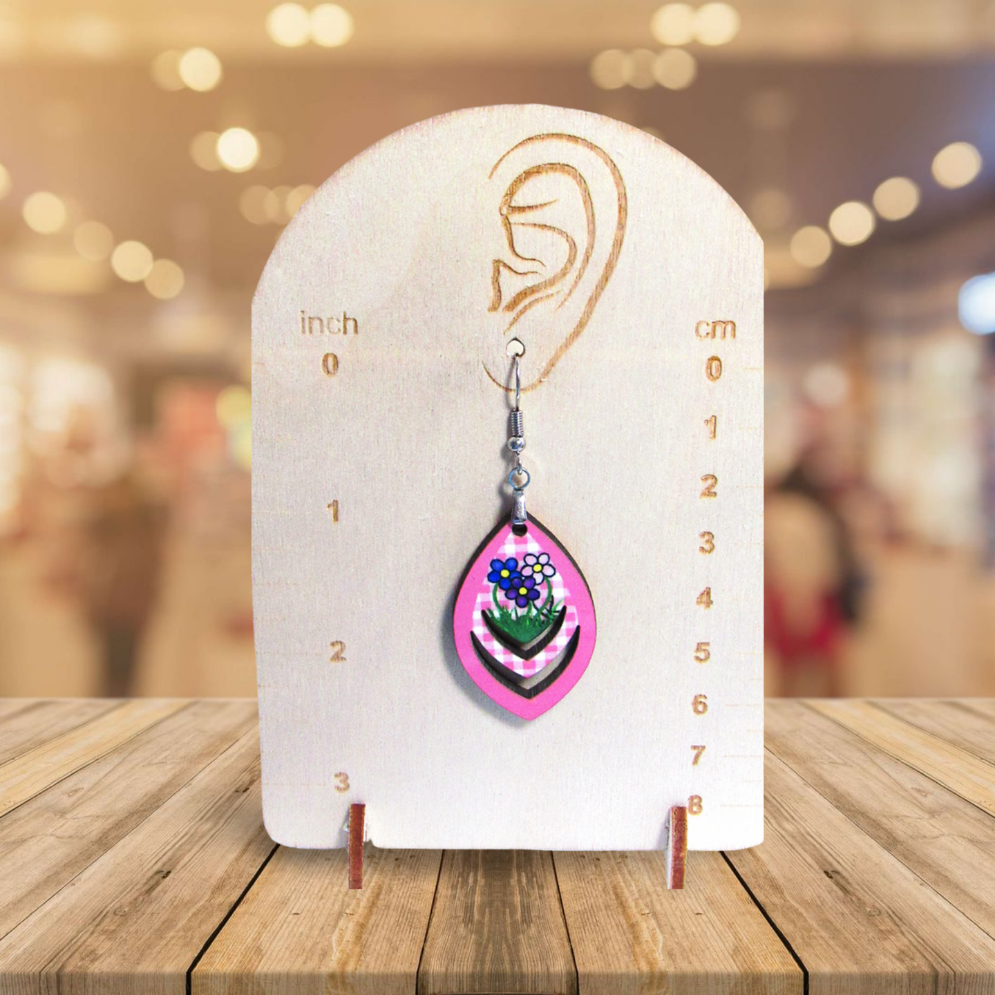 Open Teardrop Shaped Sublimated Earrings 1.5 inch