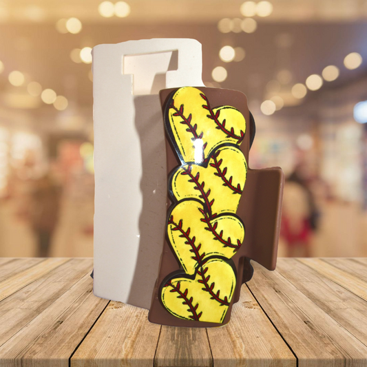 Heart Shaped Sublimated Hair Clip Large