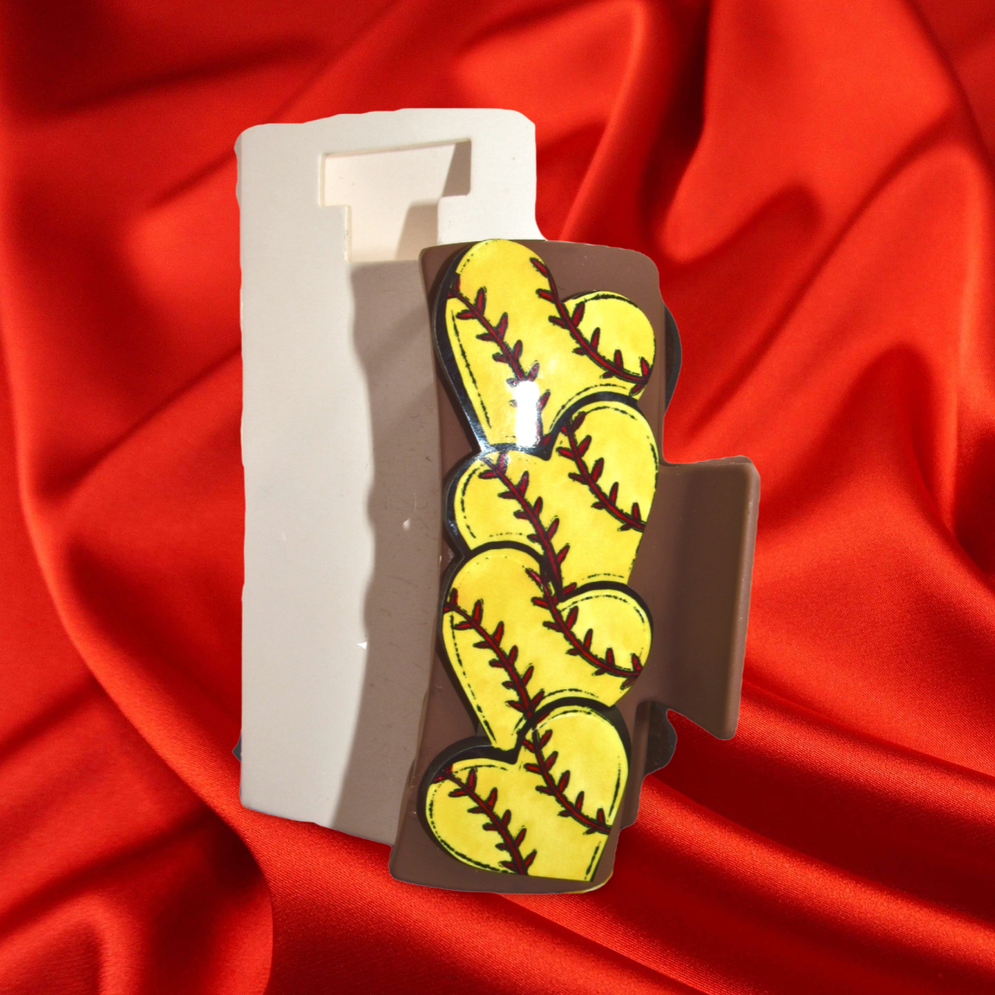 Heart Shaped Sublimated Hair Clip Large