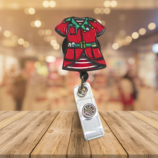 Scrub Top Shaped Sublimated Badge Reel Holder MDF