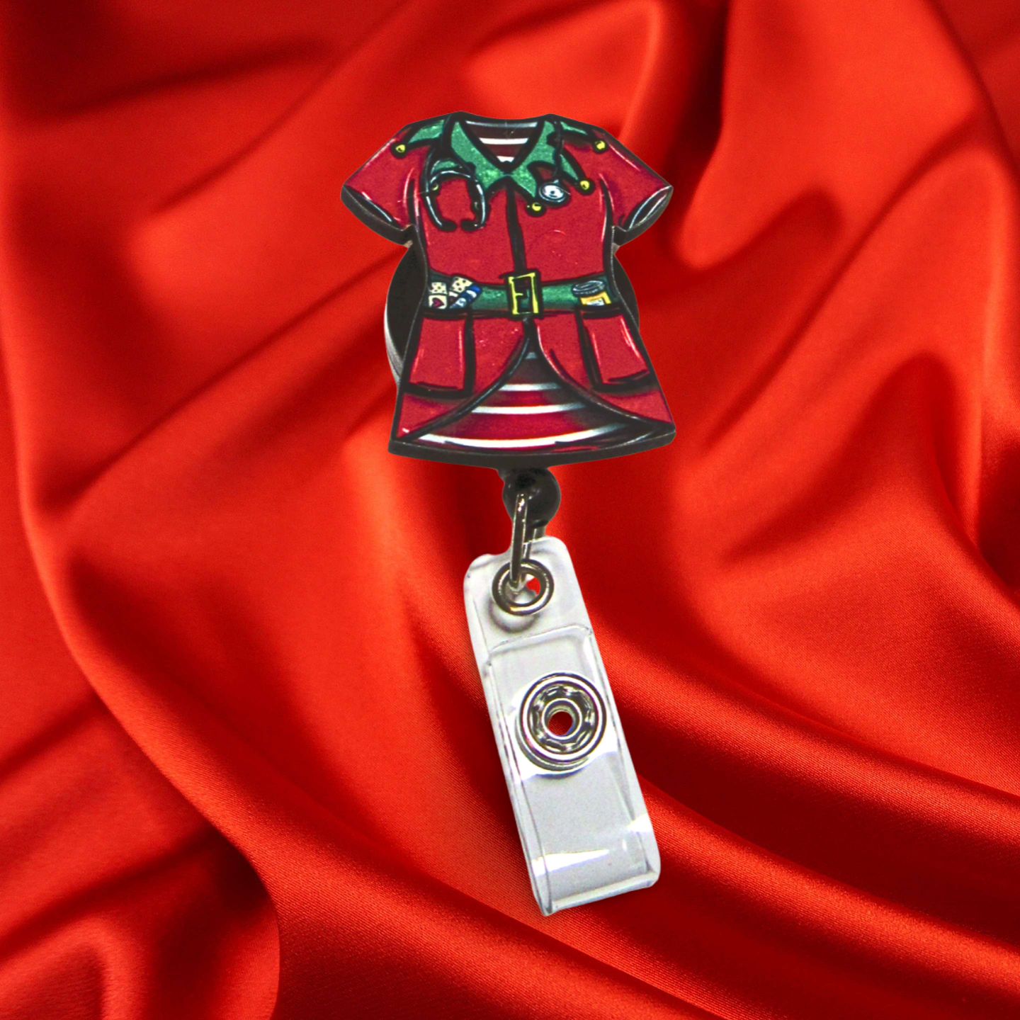 Scrub Top Shaped Sublimated Badge Reel Holder MDF