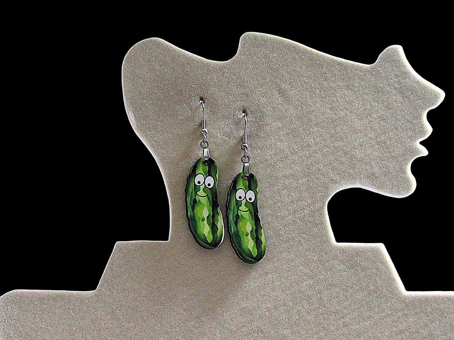 Pickle Shaped Sublimated Earrings 1.5 inch