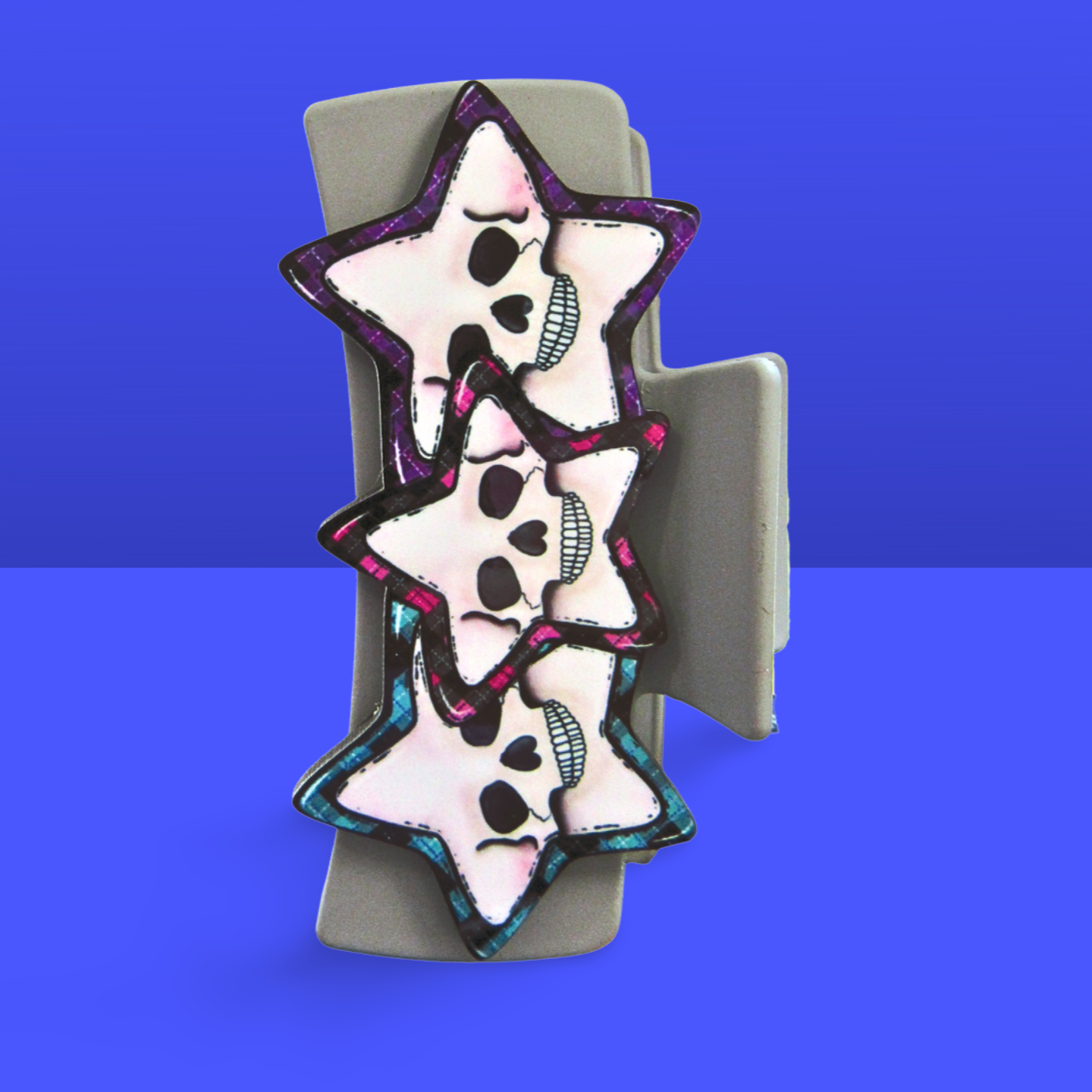 Triple Star Shaped Sublimated Hair Clip 4 inch