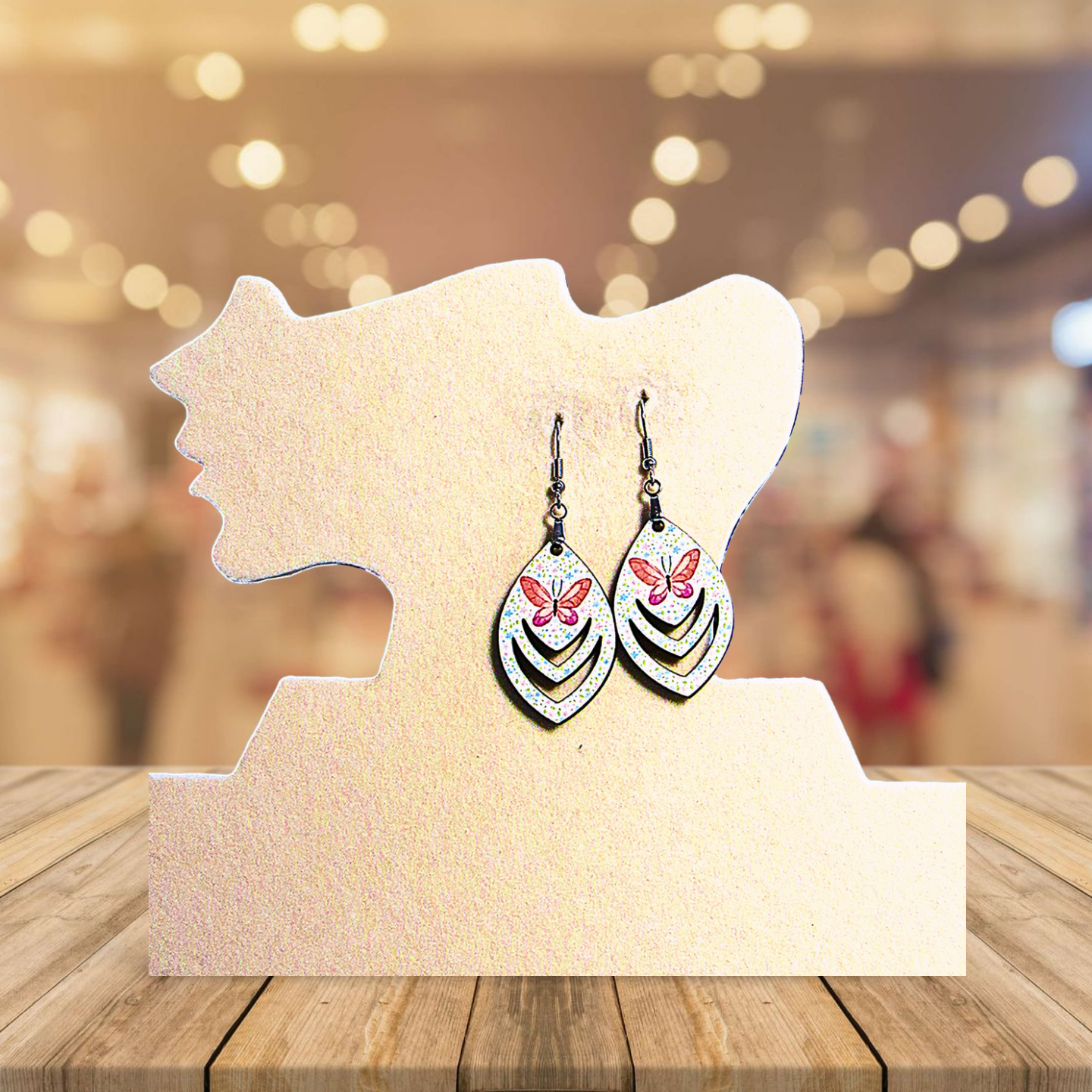 Open Teardrop Shaped Sublimated Earrings 1.5 inch