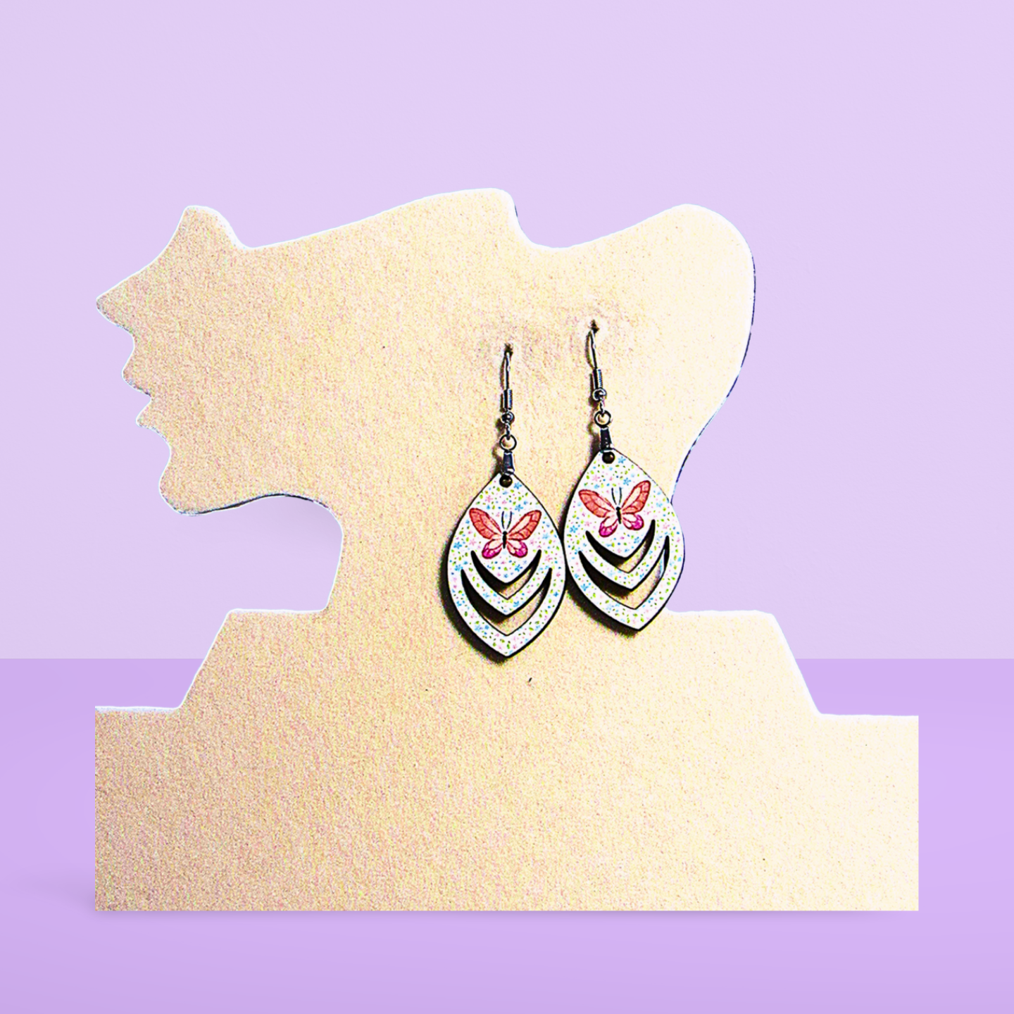 Open Teardrop Shaped Sublimated Earrings 1.5 inch