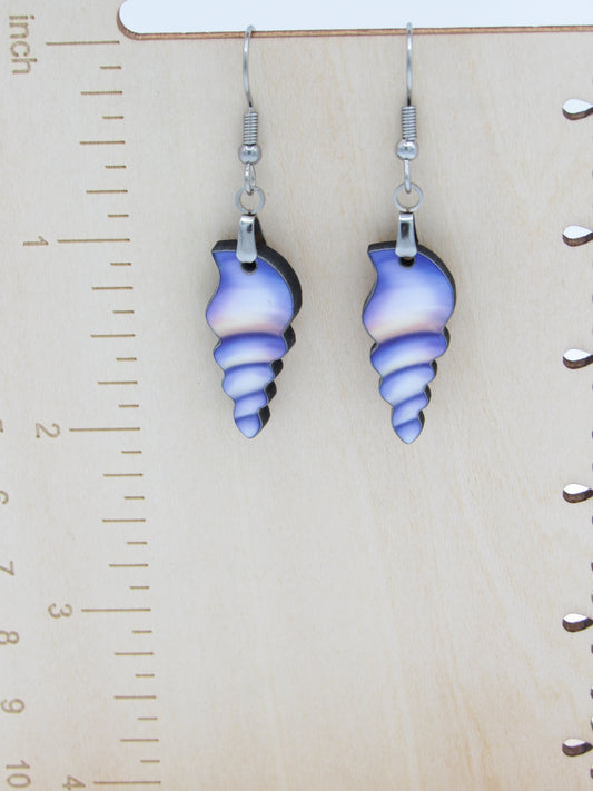 Sea Shell Sublimation Earrings | Lightweight MDF Dangle Earrings|Coastal Jewelry