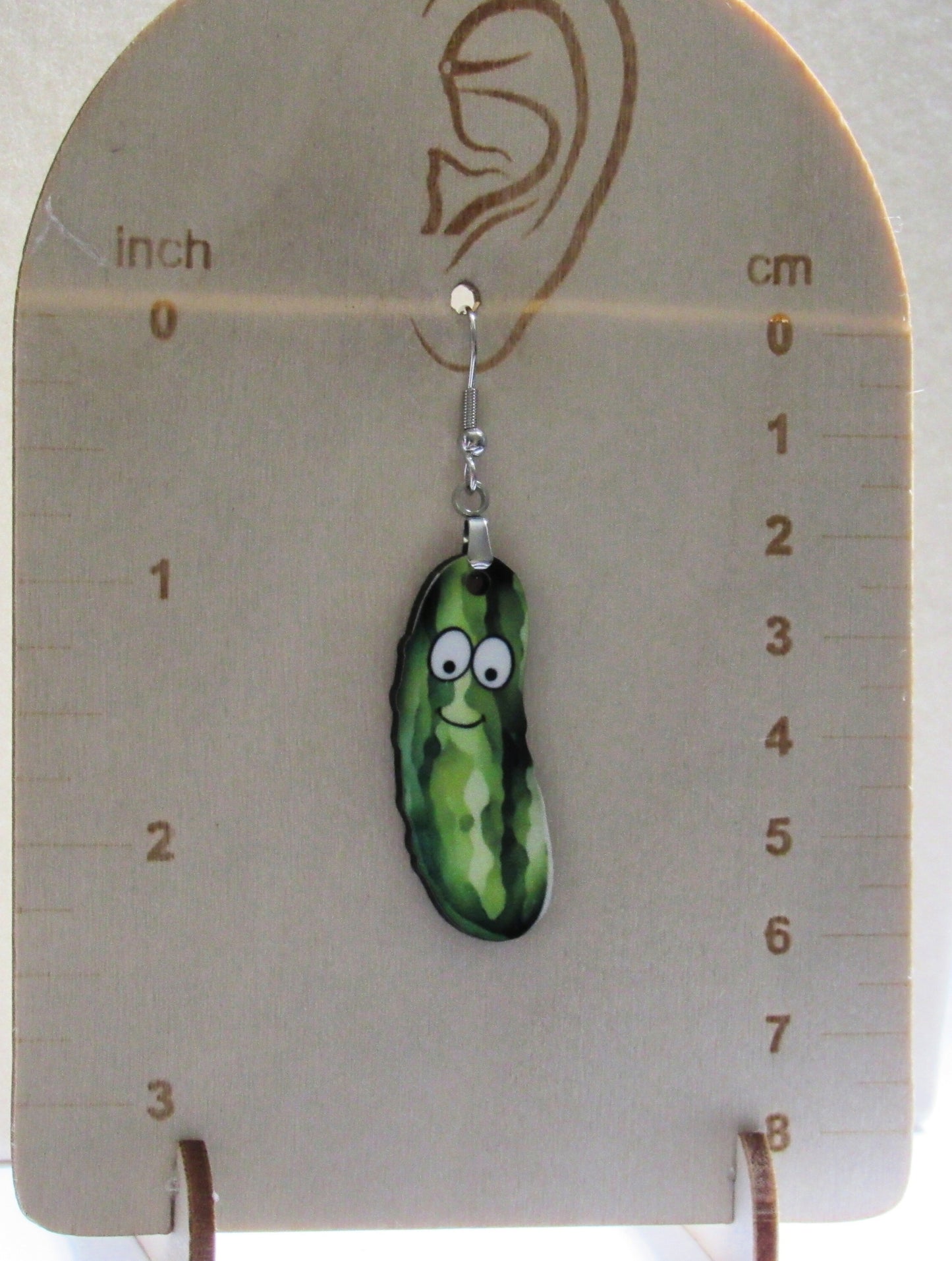 Pickle Shaped Sublimated Earrings 1.5 inch