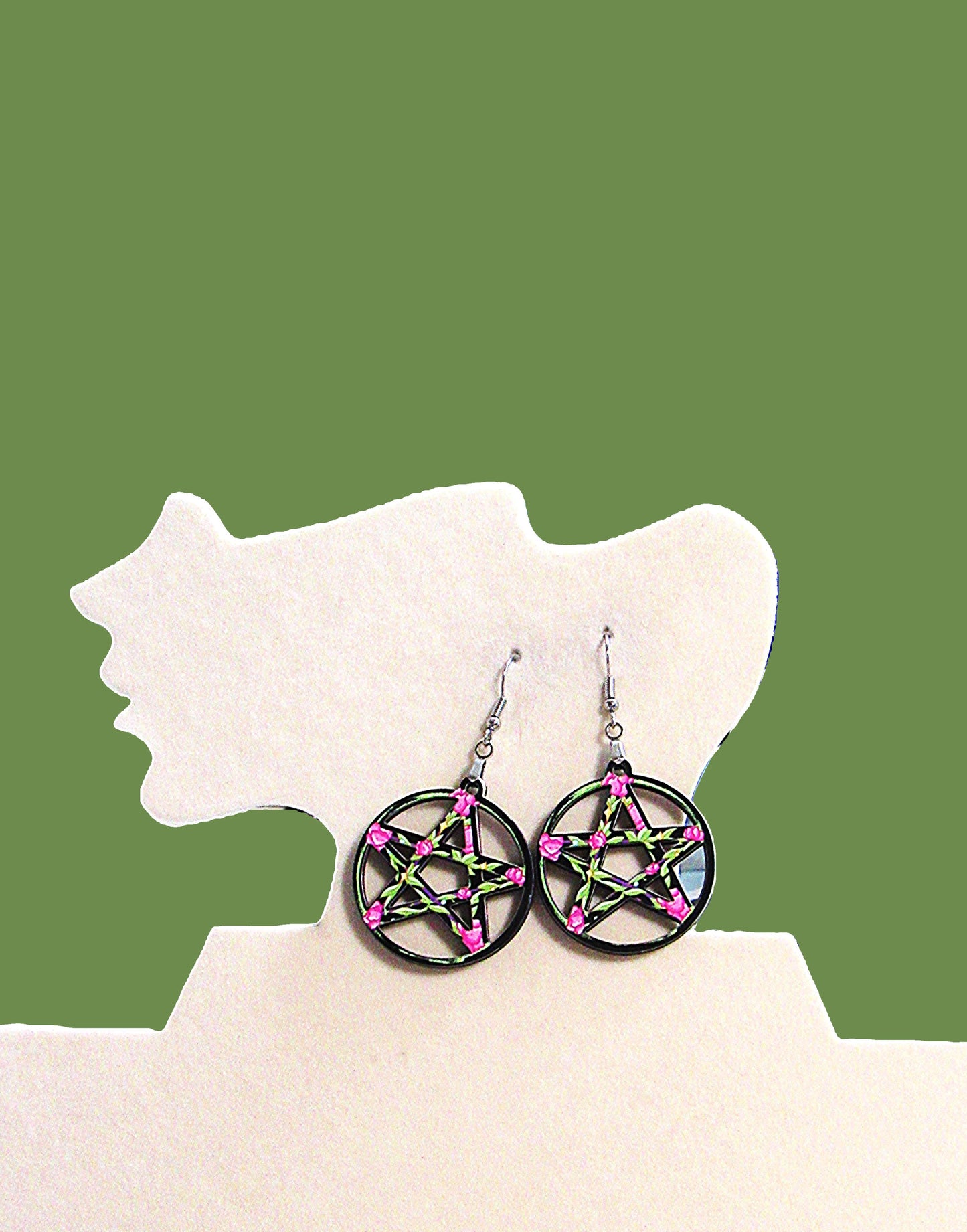Pentagram Shaped Sublimated Earrings