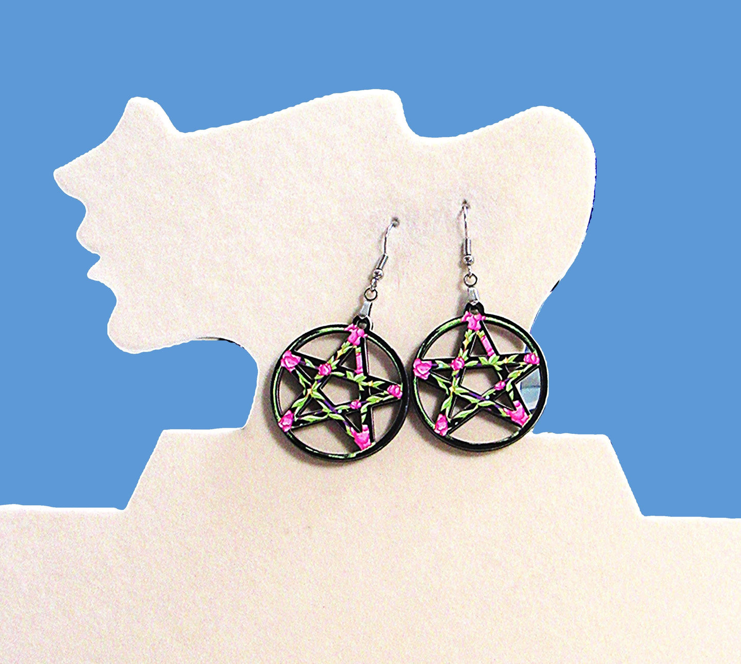 Pentagram Shaped Sublimated Earrings