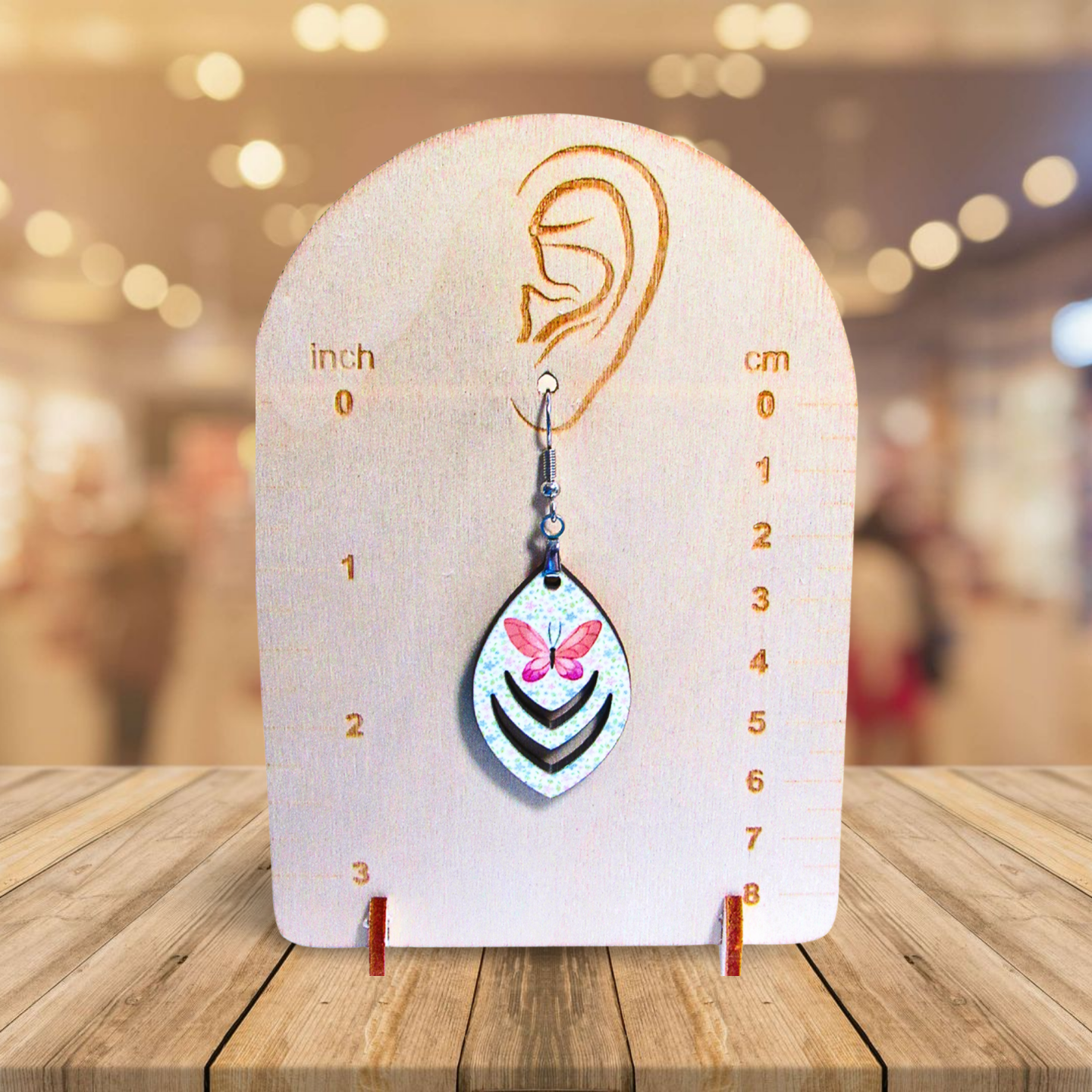 Open Teardrop Shaped Sublimated Earrings 1.5 inch