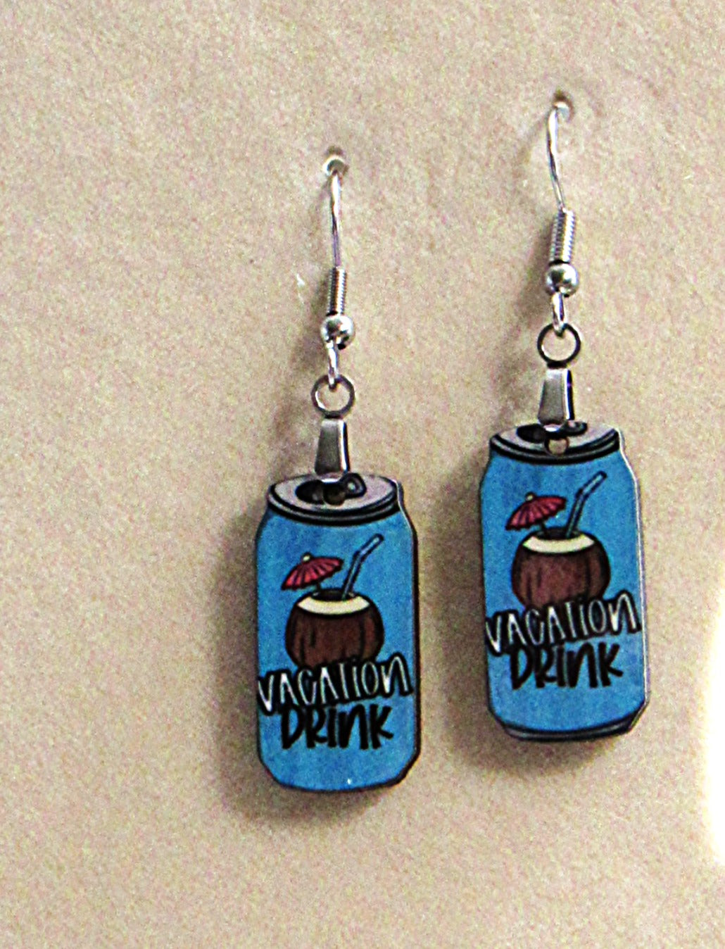 Soda Can Shaped Sublimated Earrings 1 inch