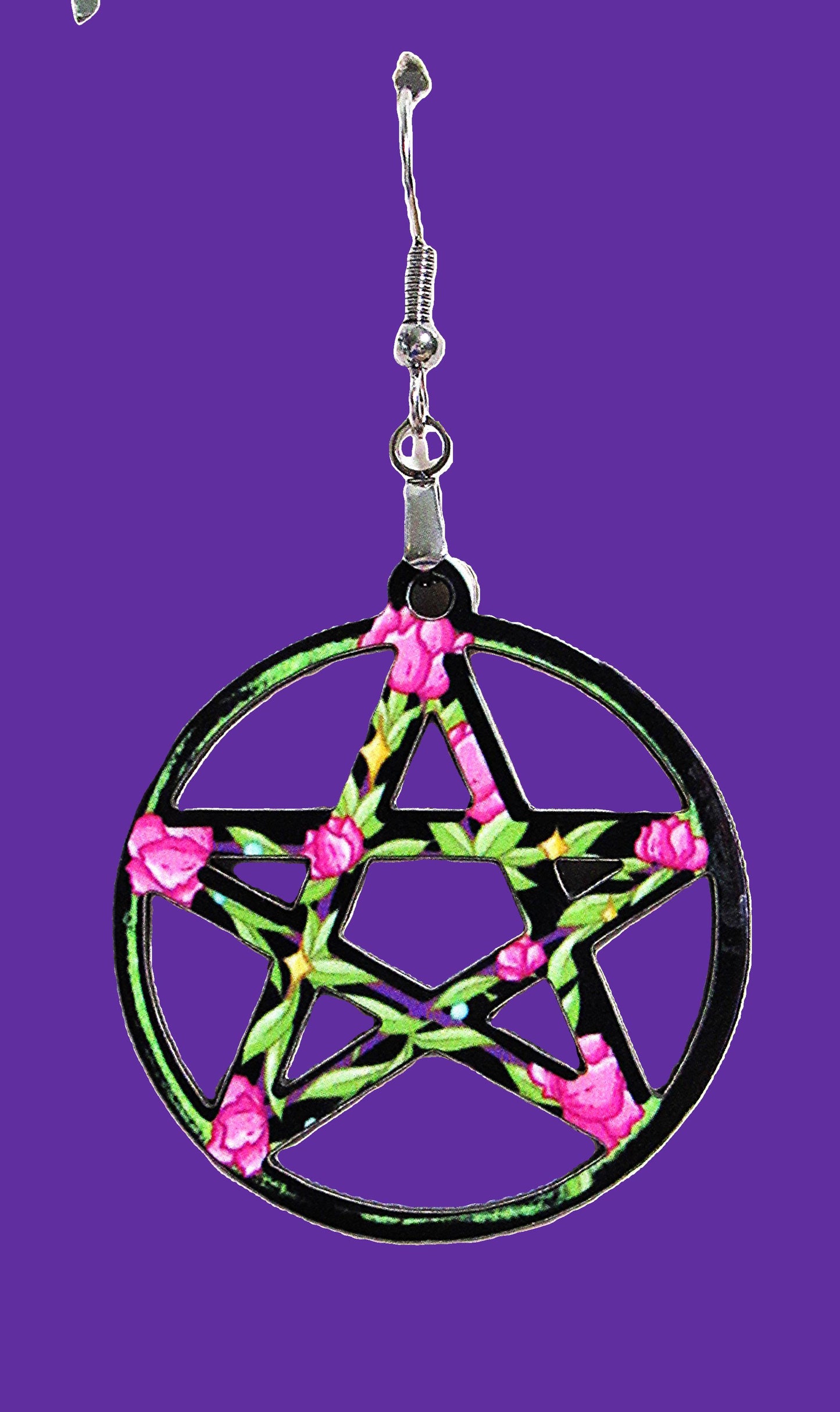 Pentagram Shaped Sublimated Earrings