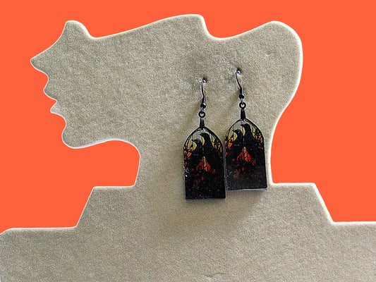 Acrylic Window Shaped Sublimated Earringa 1.5 inch