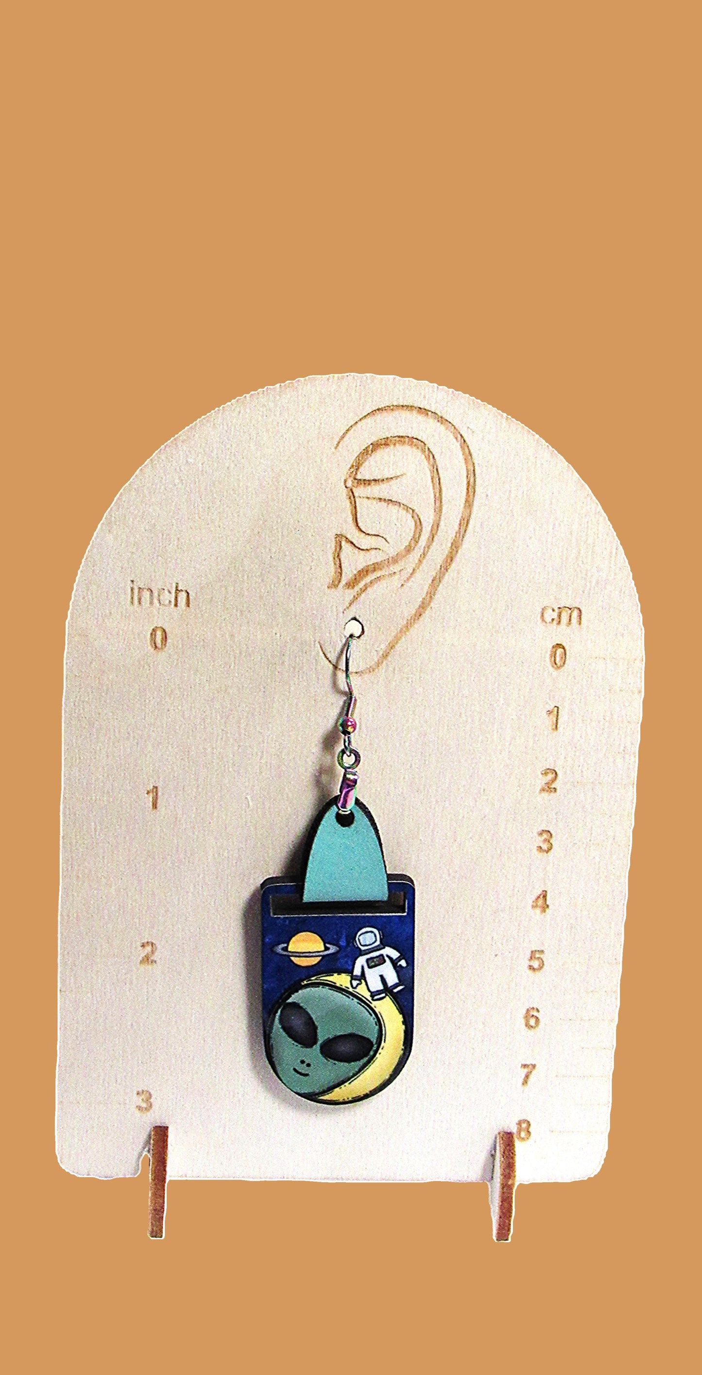 Faux Leather Bar Shaped Sublimated Earrings